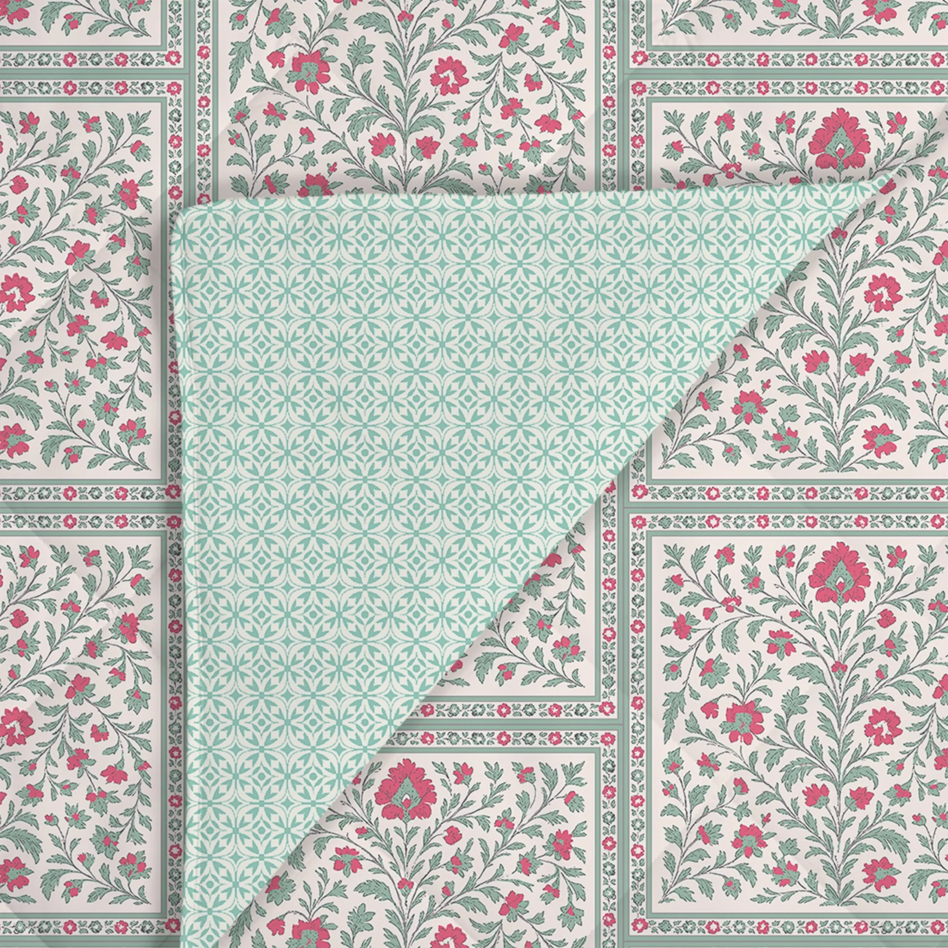 Aangan Weaves | Ethnic Printed Bedding Set - Set of Bedsheet & Comforter - Indian Pink - Image 5