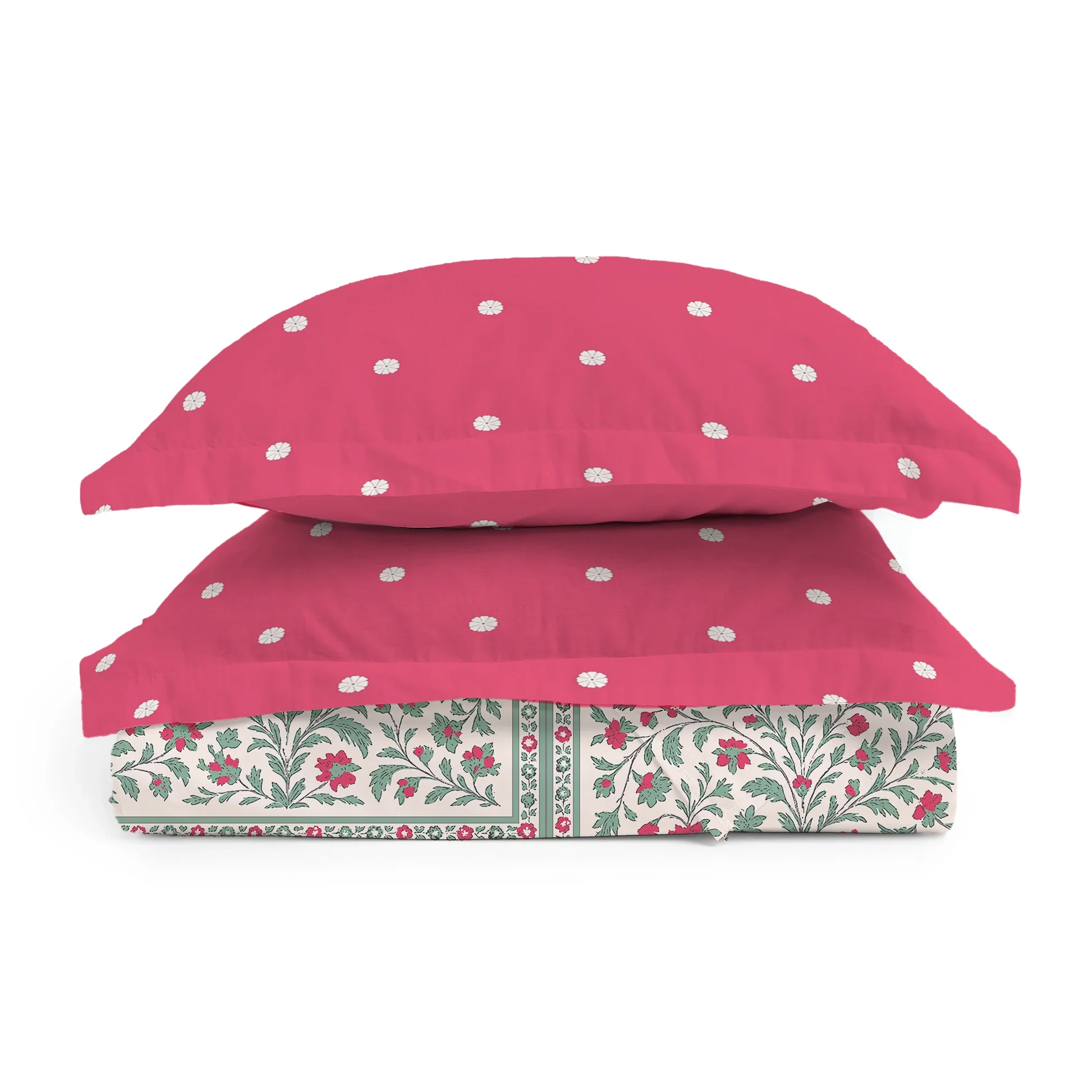 Aangan Weaves | Ethnic Printed Bedding Set - Set of Bedsheet & Comforter - Indian Pink - Image 6