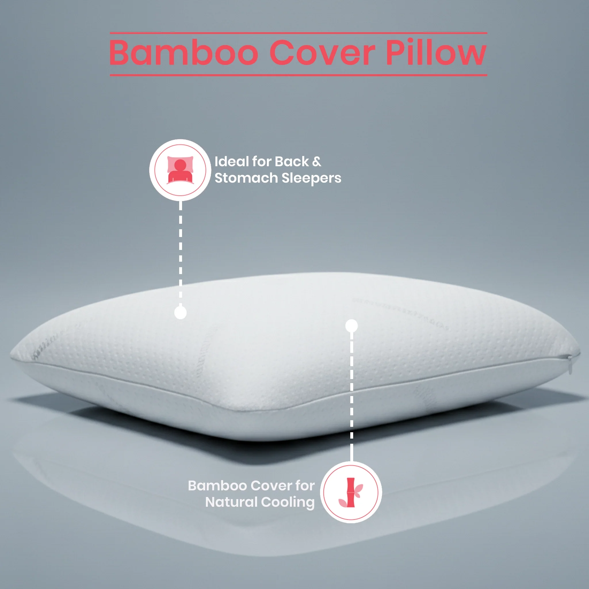 Bamboo Hush | Slim Memory Foam Pillow with Bamboo Fabric Cover - Image 5