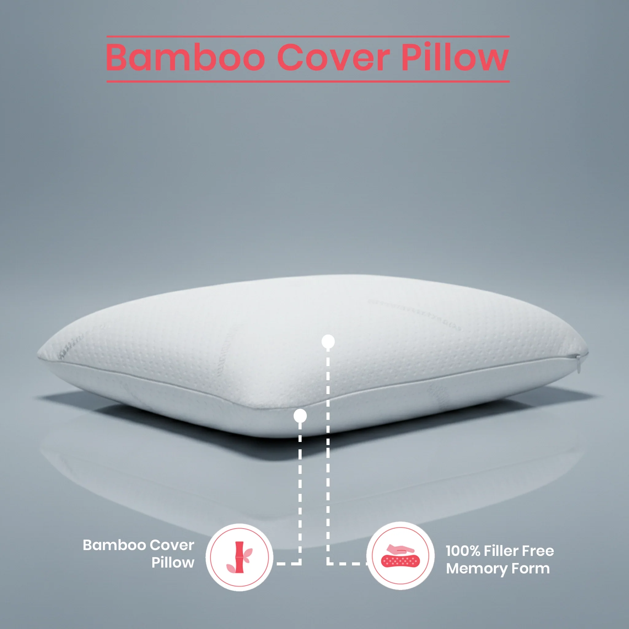Bamboo Hush | Slim Memory Foam Pillow with Bamboo Fabric Cover - Image 6