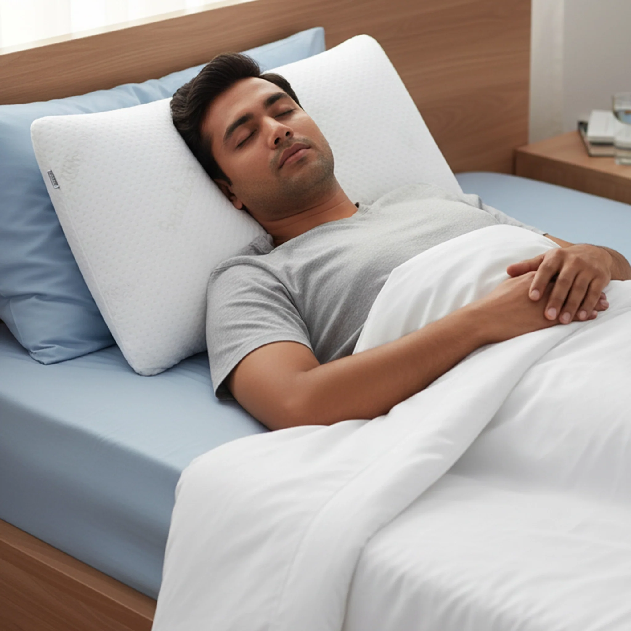 Bamboo Hush | Slim Memory Foam Pillow with Bamboo Fabric Cover - Image 7