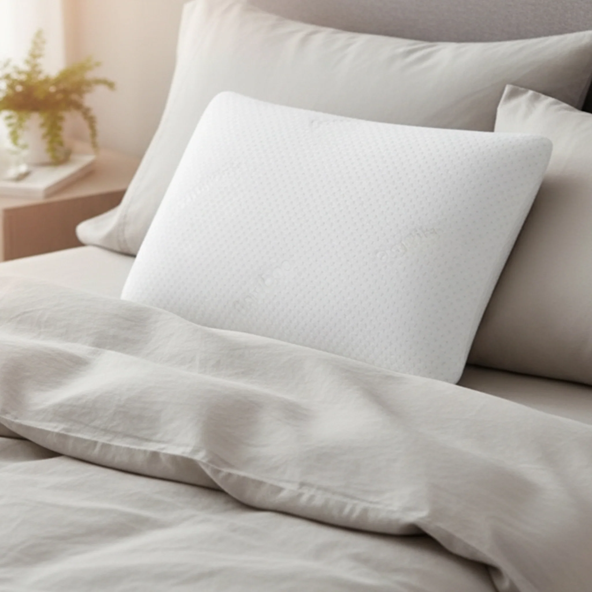 Bamboo Hush | Slim Memory Foam Pillow with Bamboo Fabric Cover - Image 8