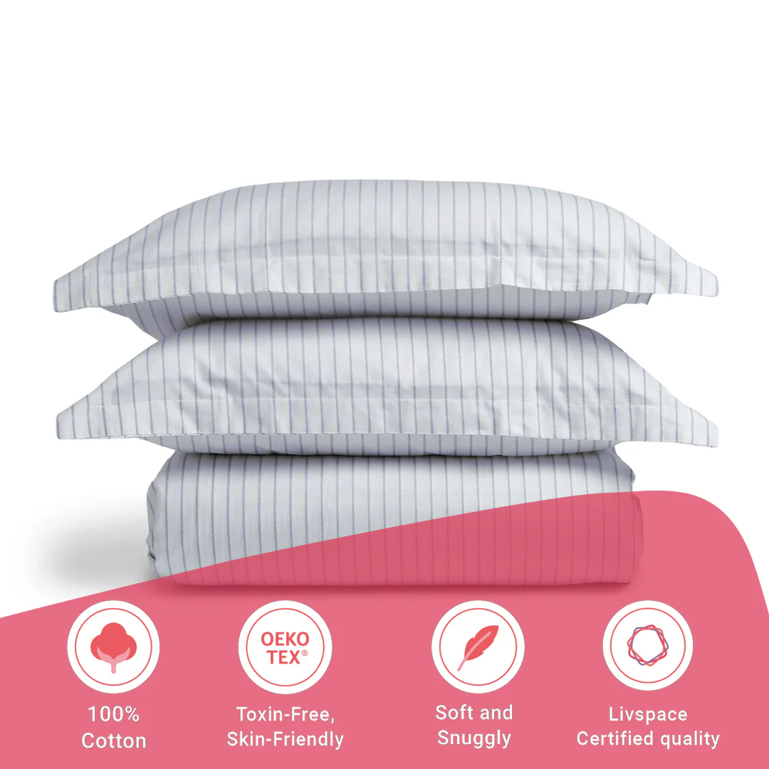 Bloomshire Classic | Everyday Charm Printed Cotton Bedsheet Set-Blue - Image 16