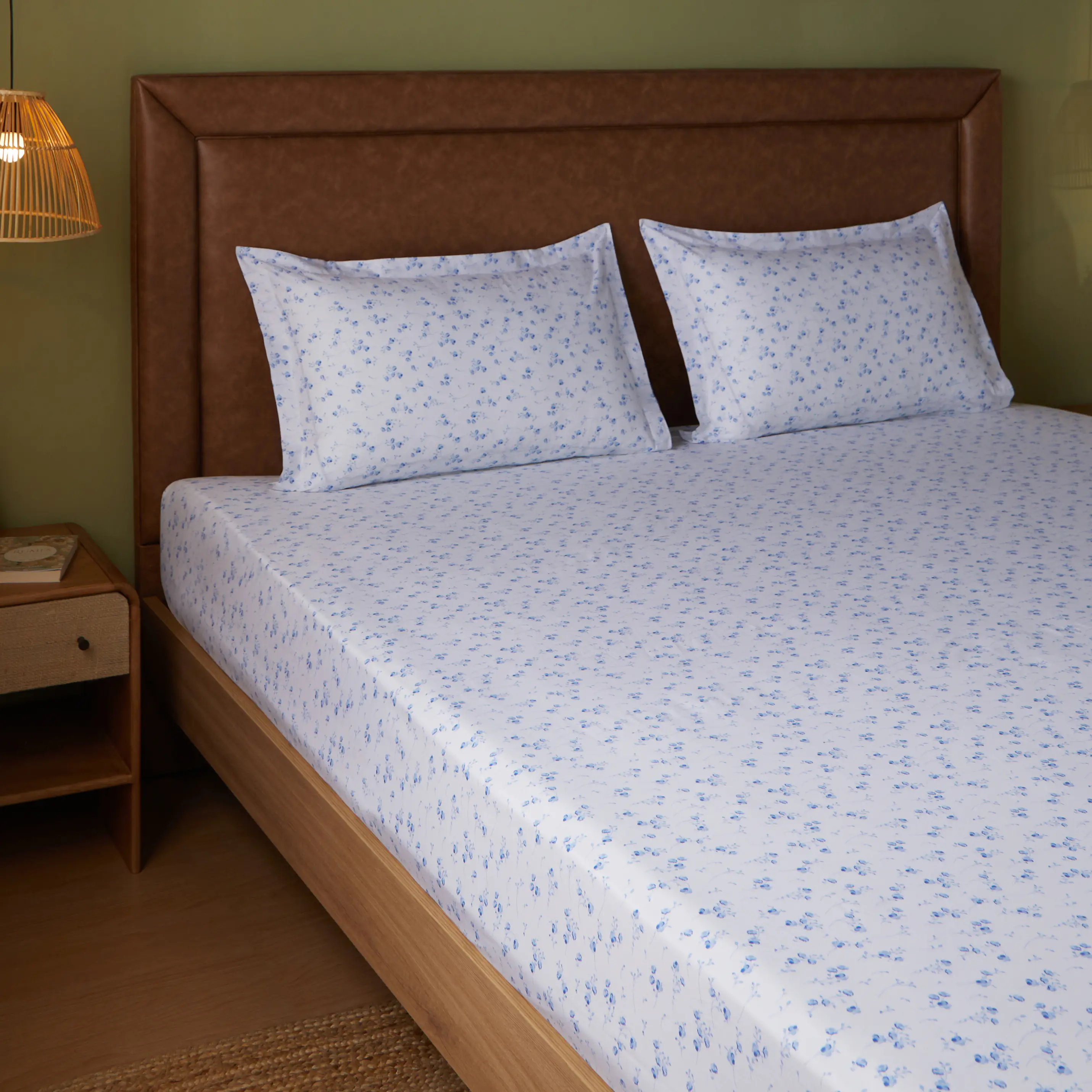 Bloomshire Classic | Everyday Charm Printed Cotton Bedsheet Set-Ocean Blue - Image 6