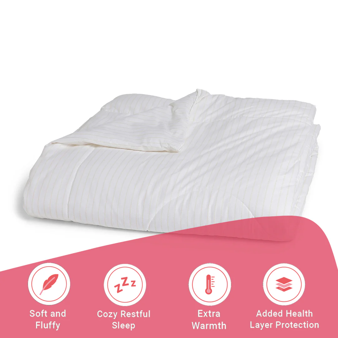 Bloomshire Classic | Everyday Charm Printed 120GSM Reversible Comforter-Beige - Image 11