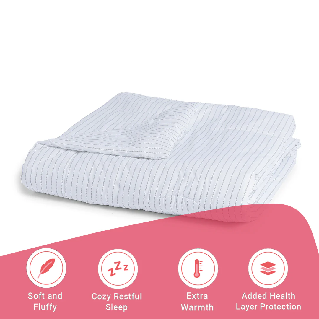 Bloomshire Classic | Everyday Charm Printed 120GSM Reversible Comforter-Blue - Image 11