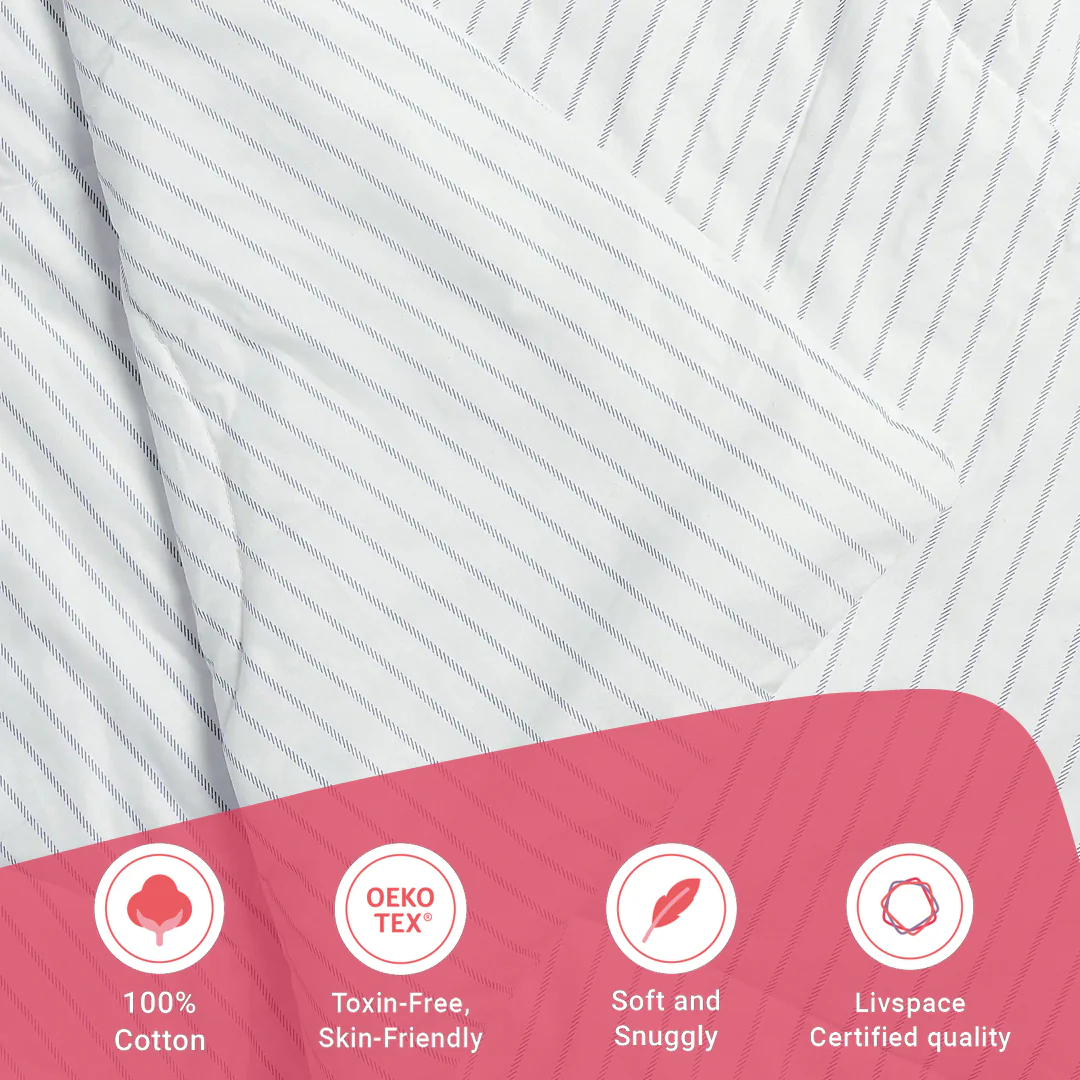 Bloomshire Classic | Everyday Charm Printed 120GSM Reversible Comforter-Blue - Image 12