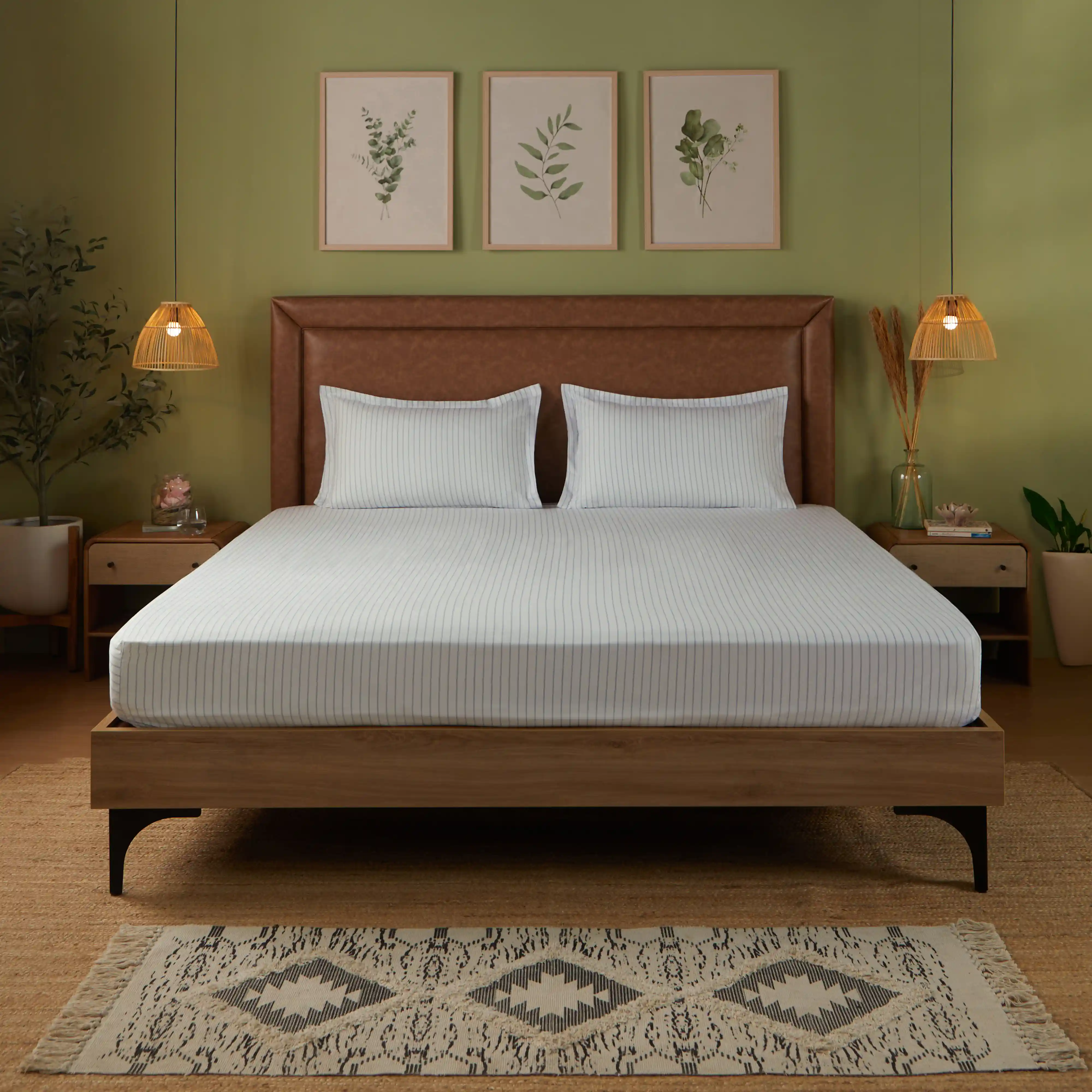 Bloomshire Classic | Everyday Charm Printed Cotton Fitted Sheet Set-Salmon - Image 30