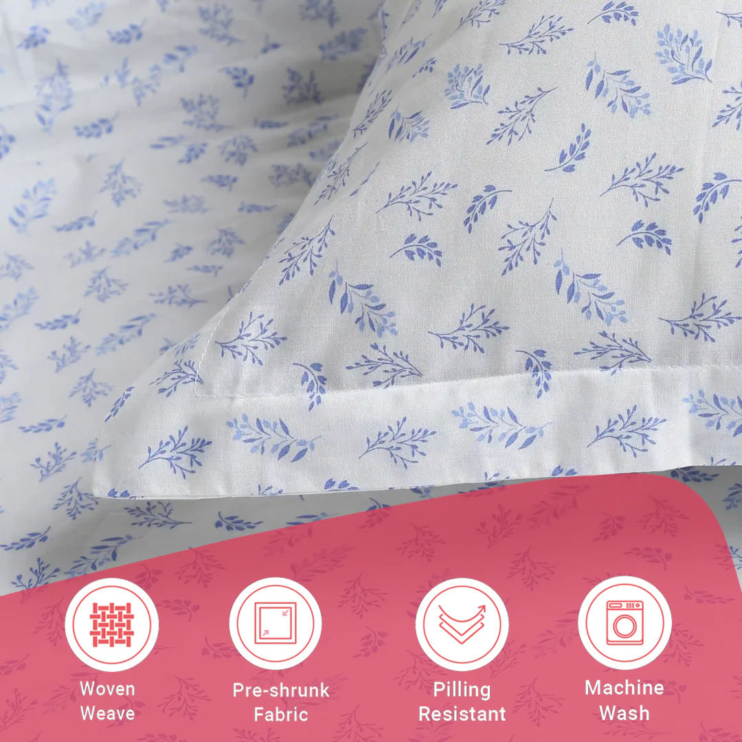 Bloomshire Classic | Everyday Charm Printed Cotton Fitted Sheet Set-Purple - Image 17
