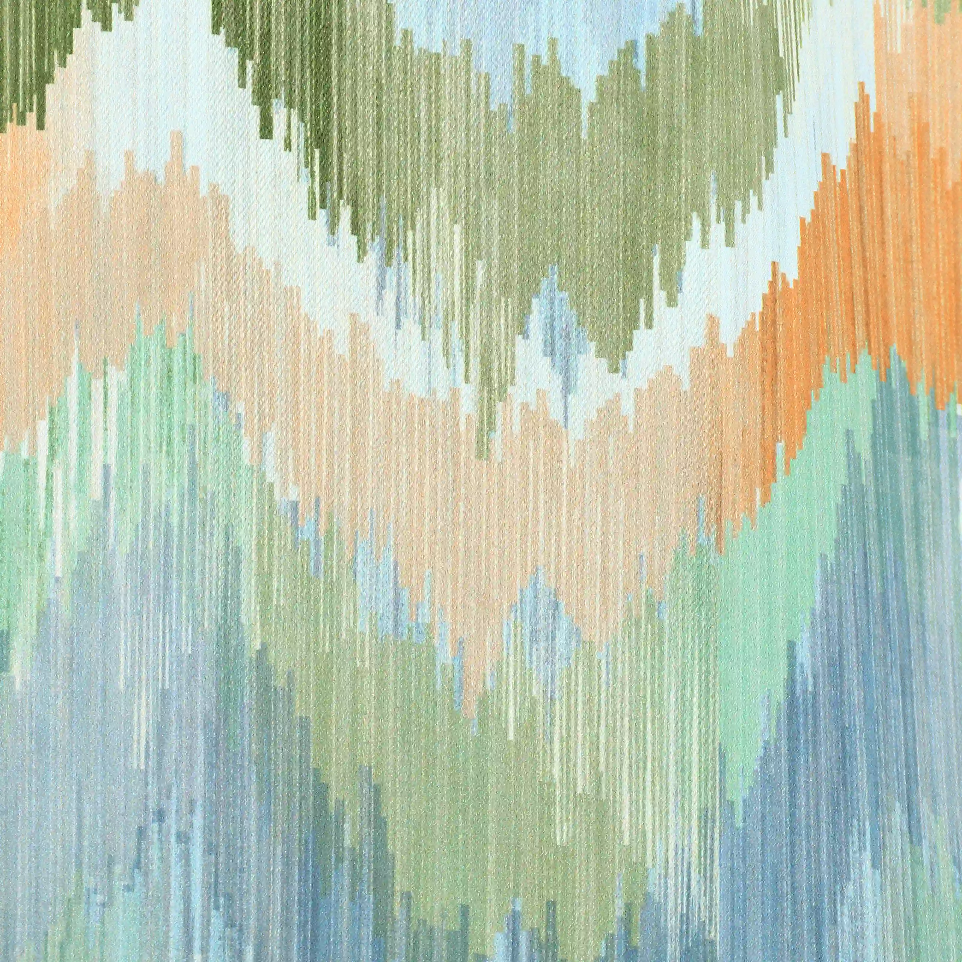 Bloomshire Classic Set Of 2 Printed Readymade Curtains | Modern Ikat - Image 12