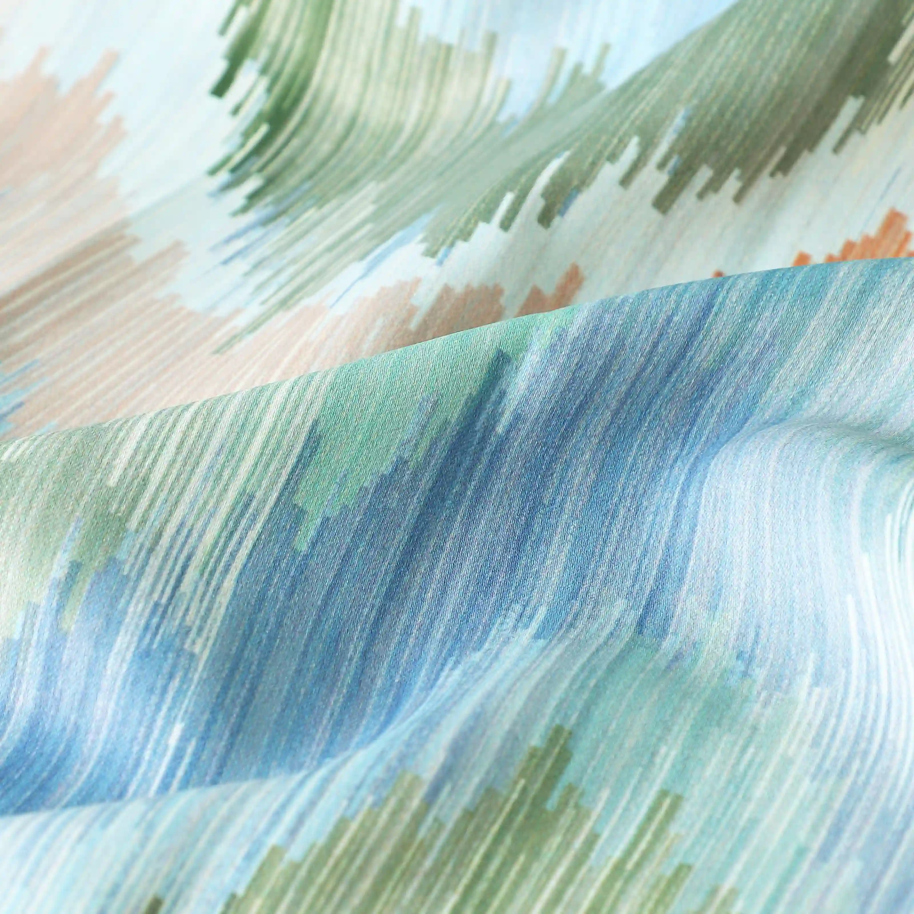 Bloomshire Classic Set Of 2 Printed Readymade Curtains | Modern Ikat - Image 4