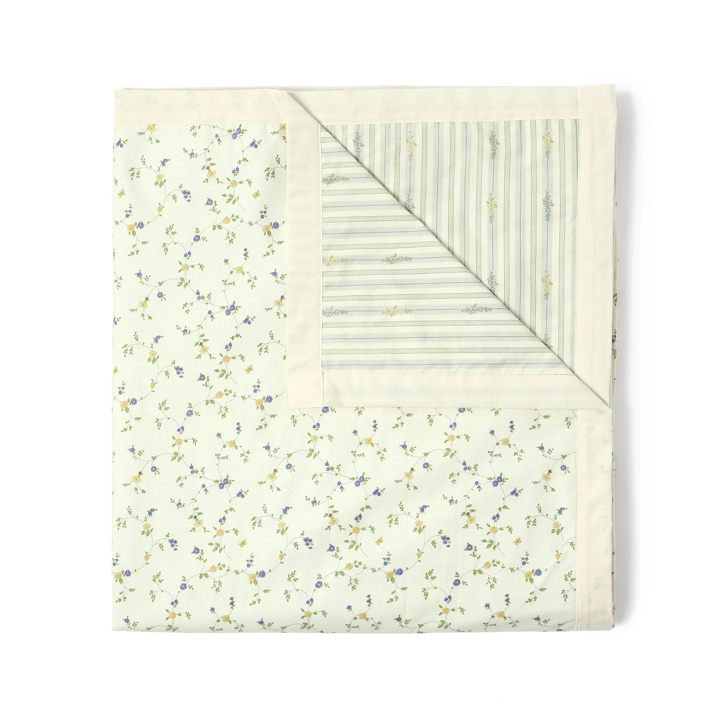 Bloomshire Luxe | Romantic Flora Printed Reversible Dohar with Super Soft Flannel Layering-Cream Bloom - Image 4