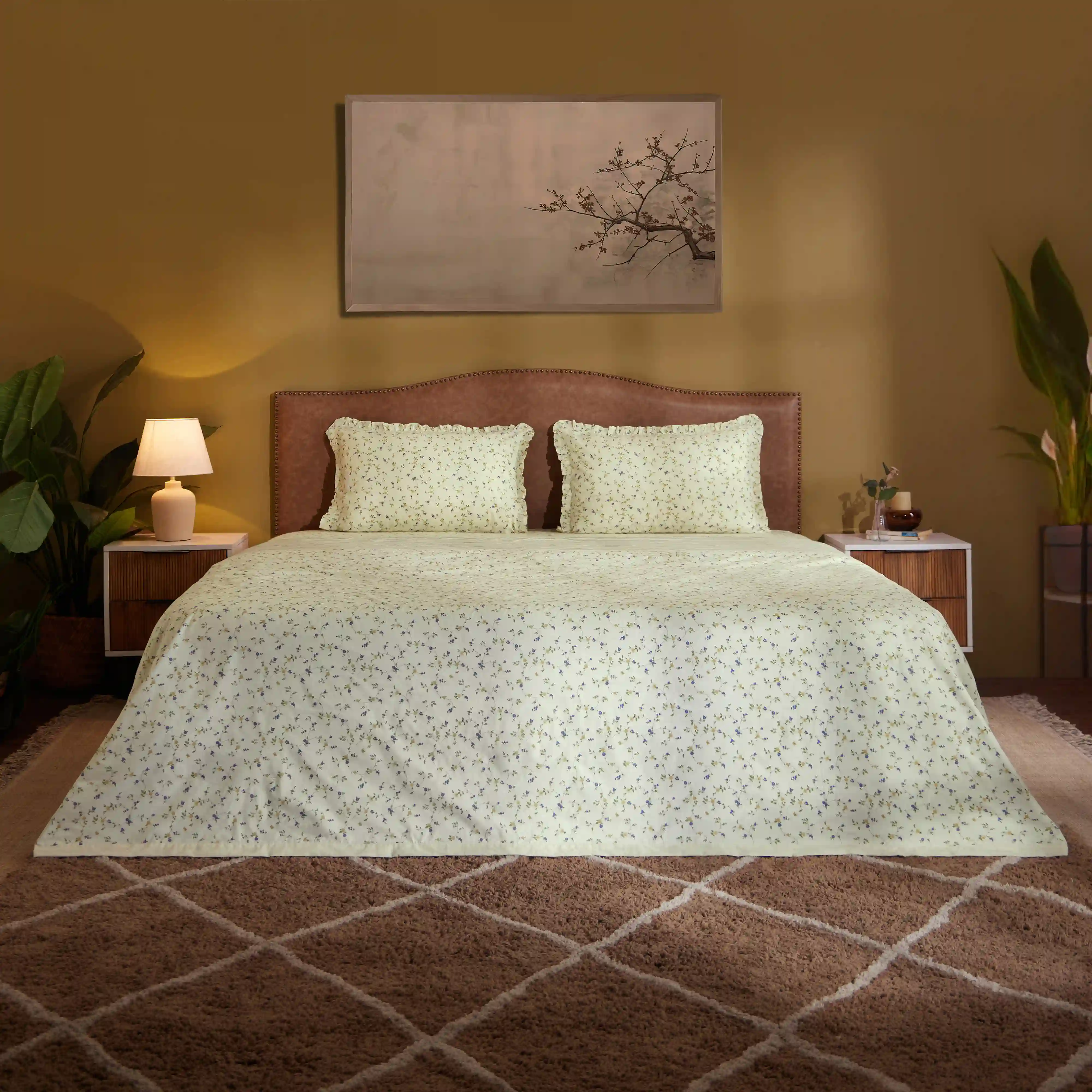 Bloomshire Luxe | Romantic Flora Printed Reversible Dohar with Super Soft Flannel Layering-Cream Bloom - Image 7