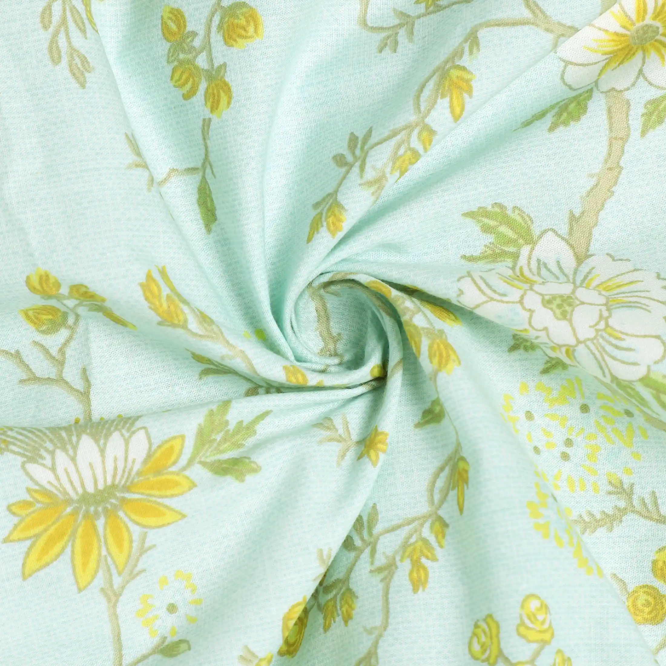 Bloomshire Luxe | Romantic Flora Printed Reversible Dohar with Super Soft Flannel Layering-Light Blue - Image 10