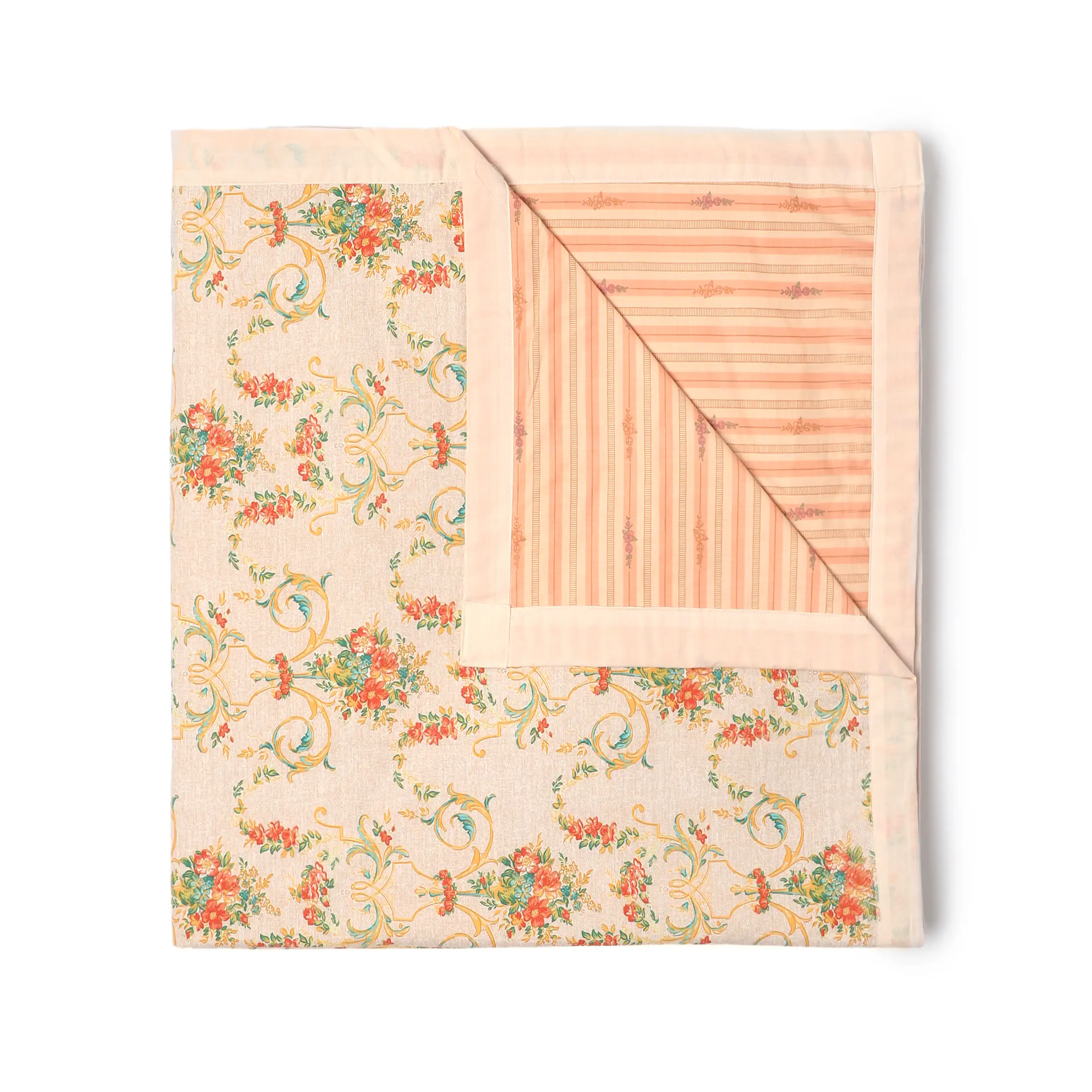 Bloomshire Luxe | Romantic Flora Printed Reversible Dohar with Super Soft Flannel Layering-Multicolour - Image 9