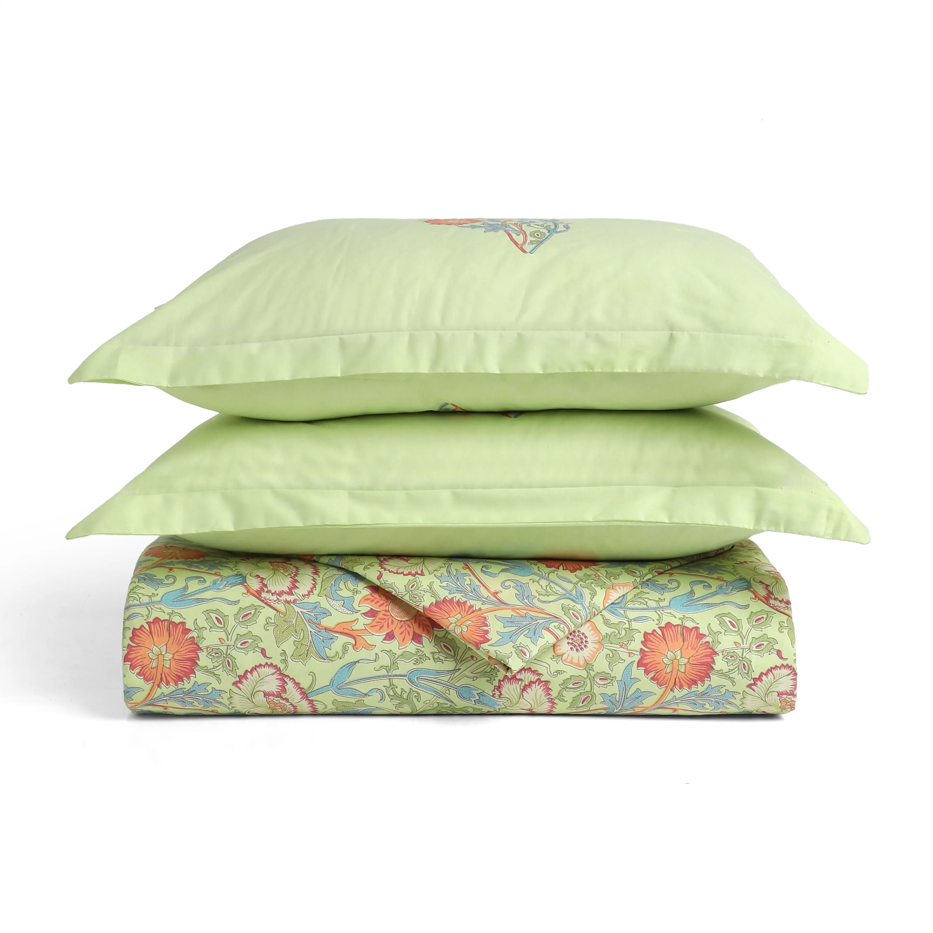 Chippa Lane | Contemporary Indian Print Design Coordinated Bedding Set | Set of Bedsheet & Dohar-Green - Image 4