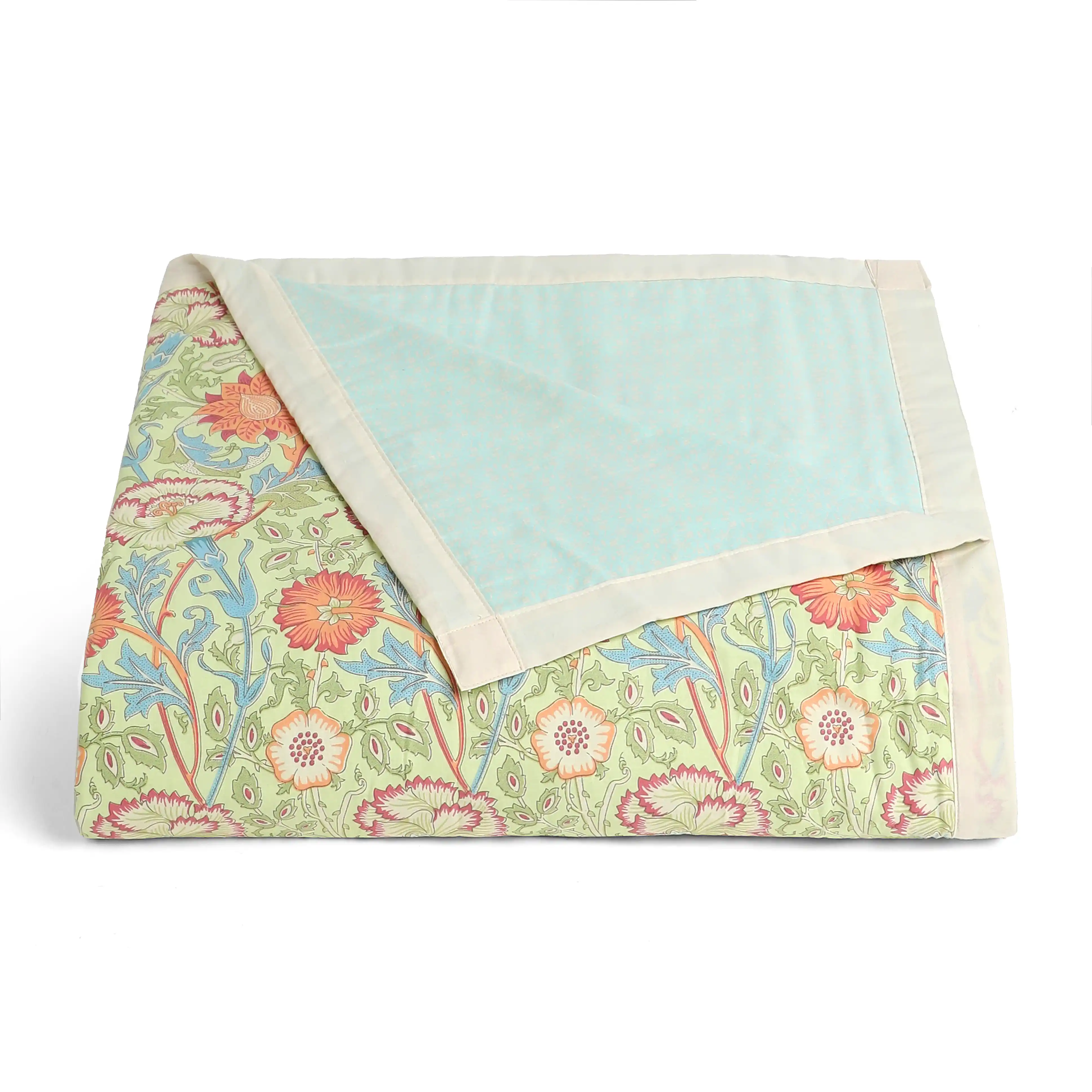 Chippa Lane | Contemporary Indian Print Design Coordinated Bedding Set | Set of Bedsheet & Dohar-Green - Image 5