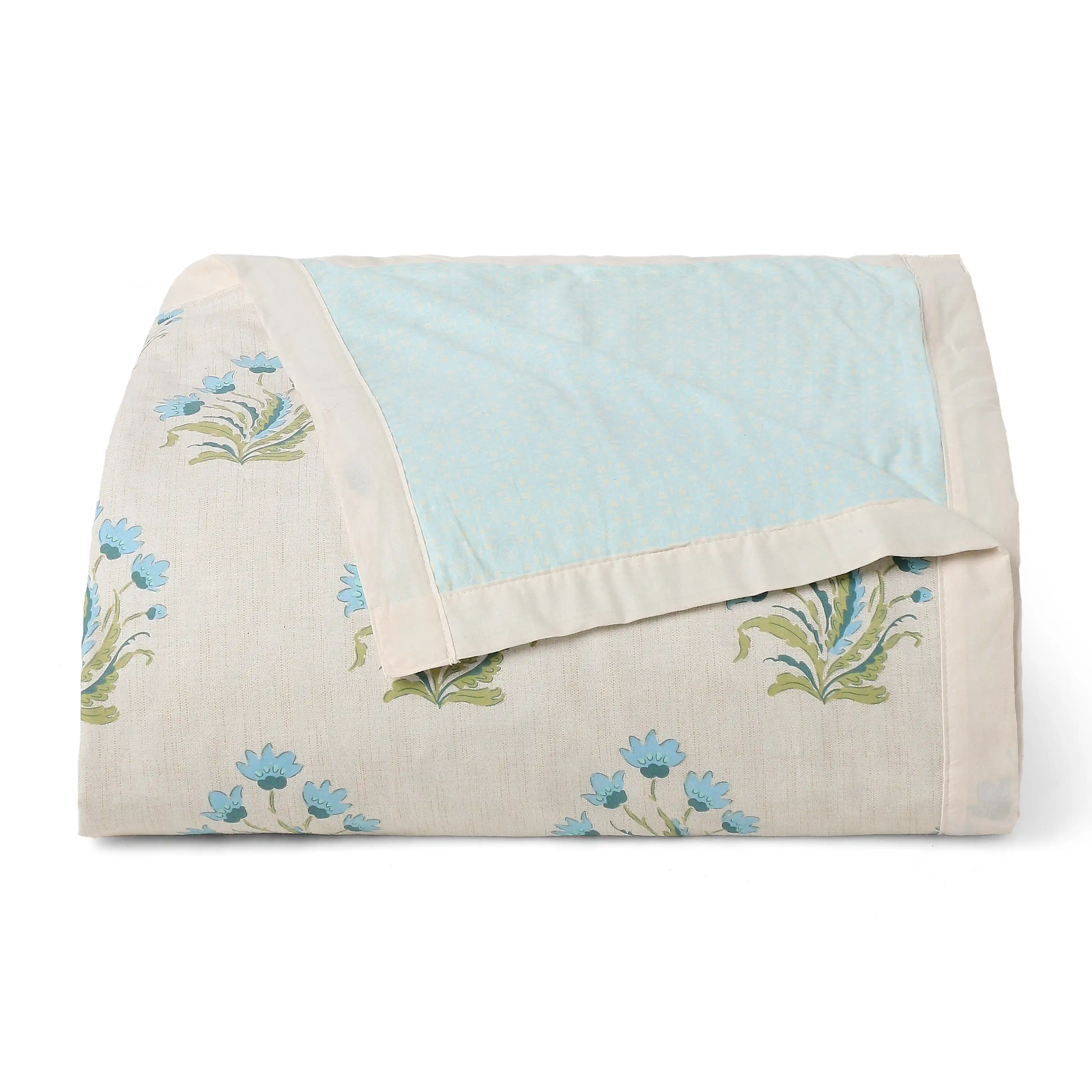 Chippa Lane | Contemporary Indian Print Design Coordinated Bedding Set | Set of Bedsheet & Dohar-Indian Sage - Image 5