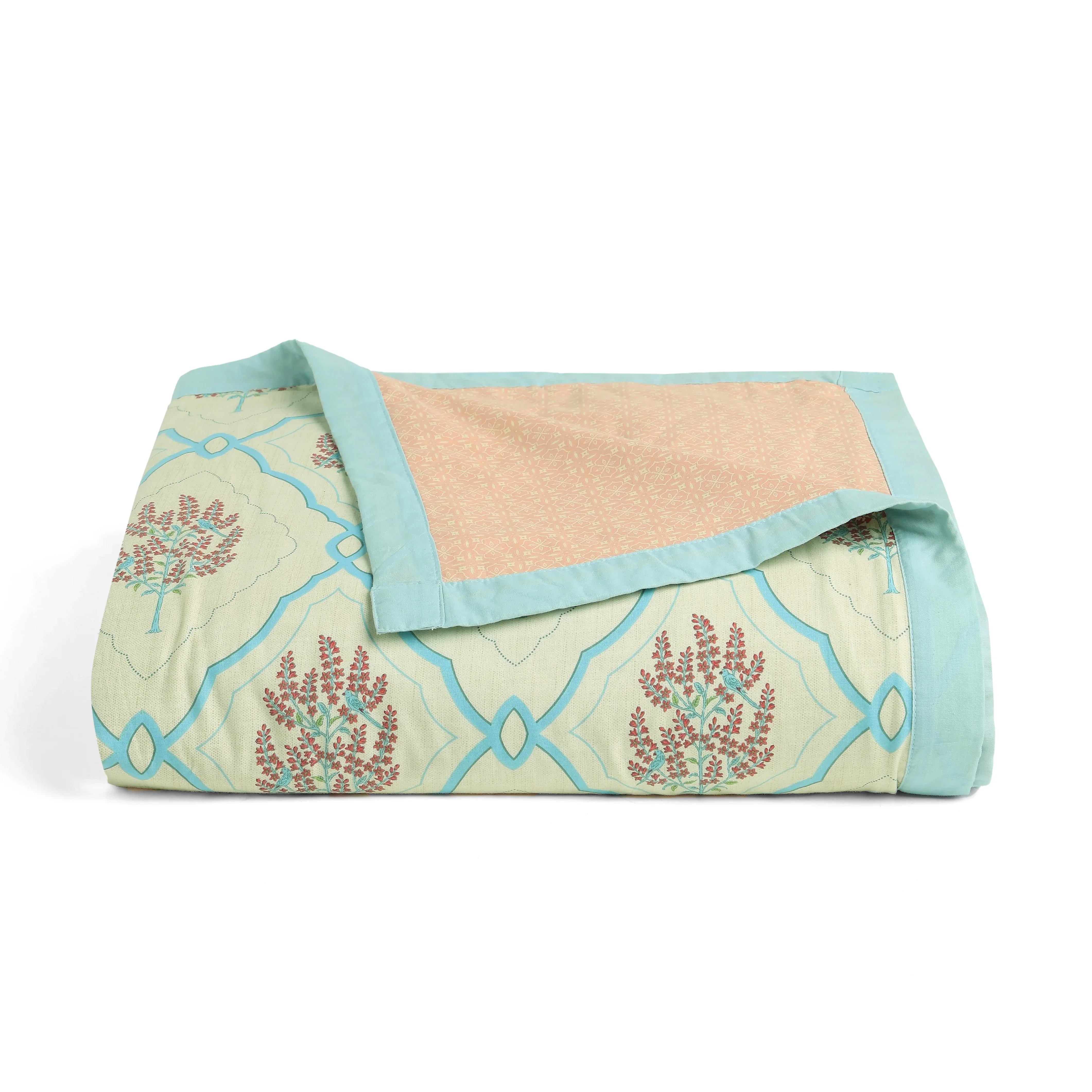 Chippa Lane | Contemporary Indian Print Design Coordinated Bedding Set | Set of Bedsheet & Dohar-Sage Bloom - Image 5