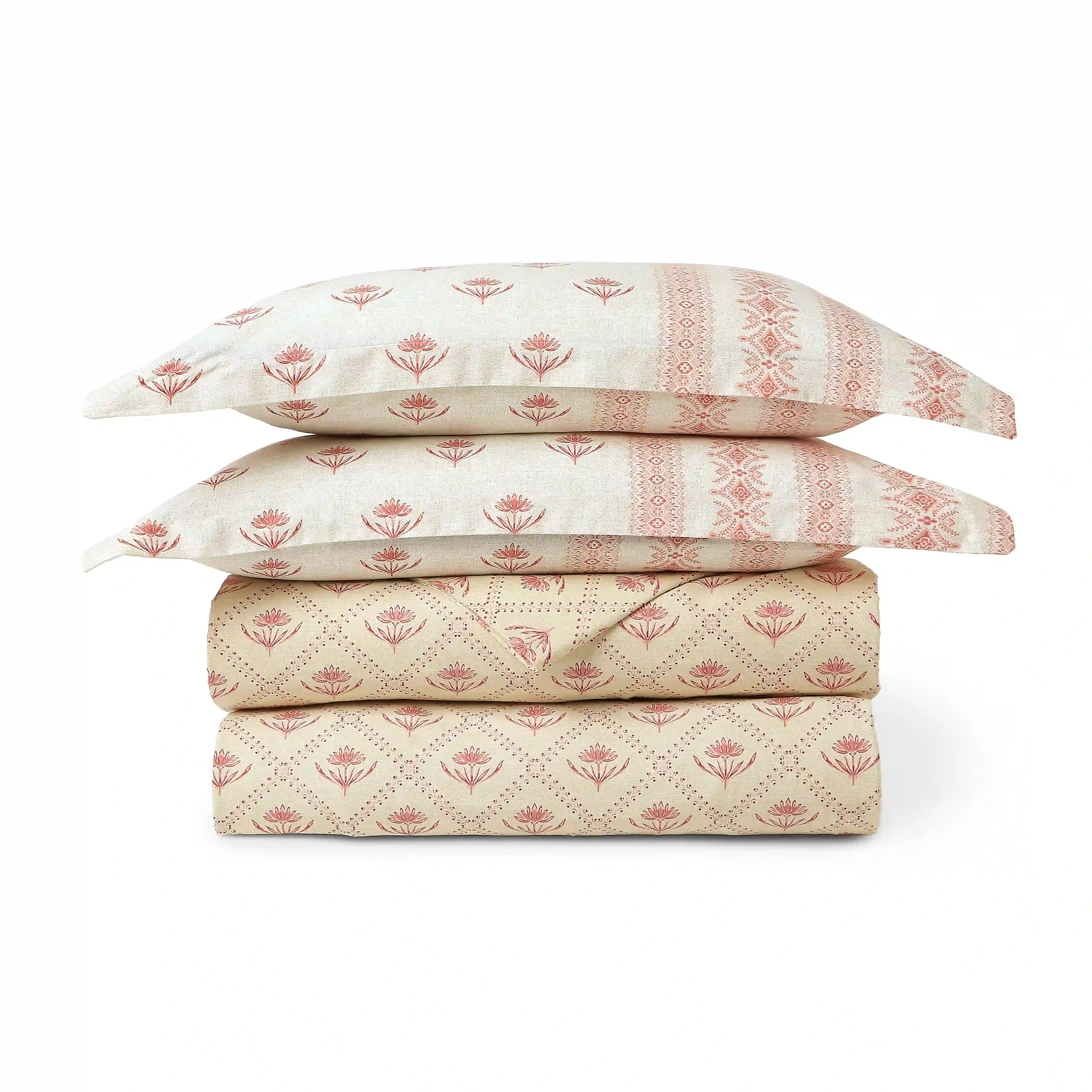 Chippa Lane | Contemporary Indian Print Design Coordinated Bedding Set | Set of Bedsheet & Dohars-Red - Image 4