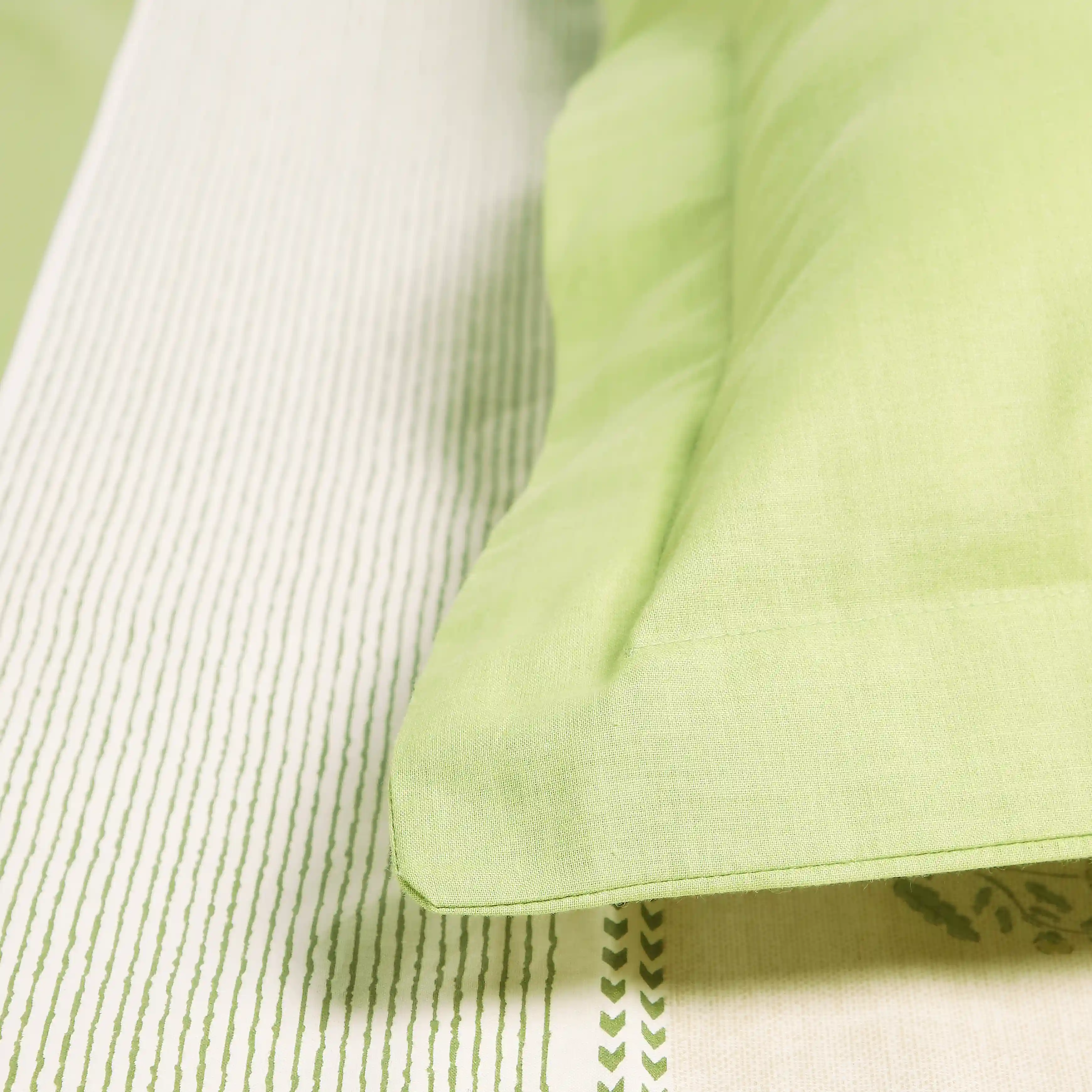 Chippa Lane | Contemporary Indian Print Design Cotton Bedsheet Set-Indian Moss - Image 10