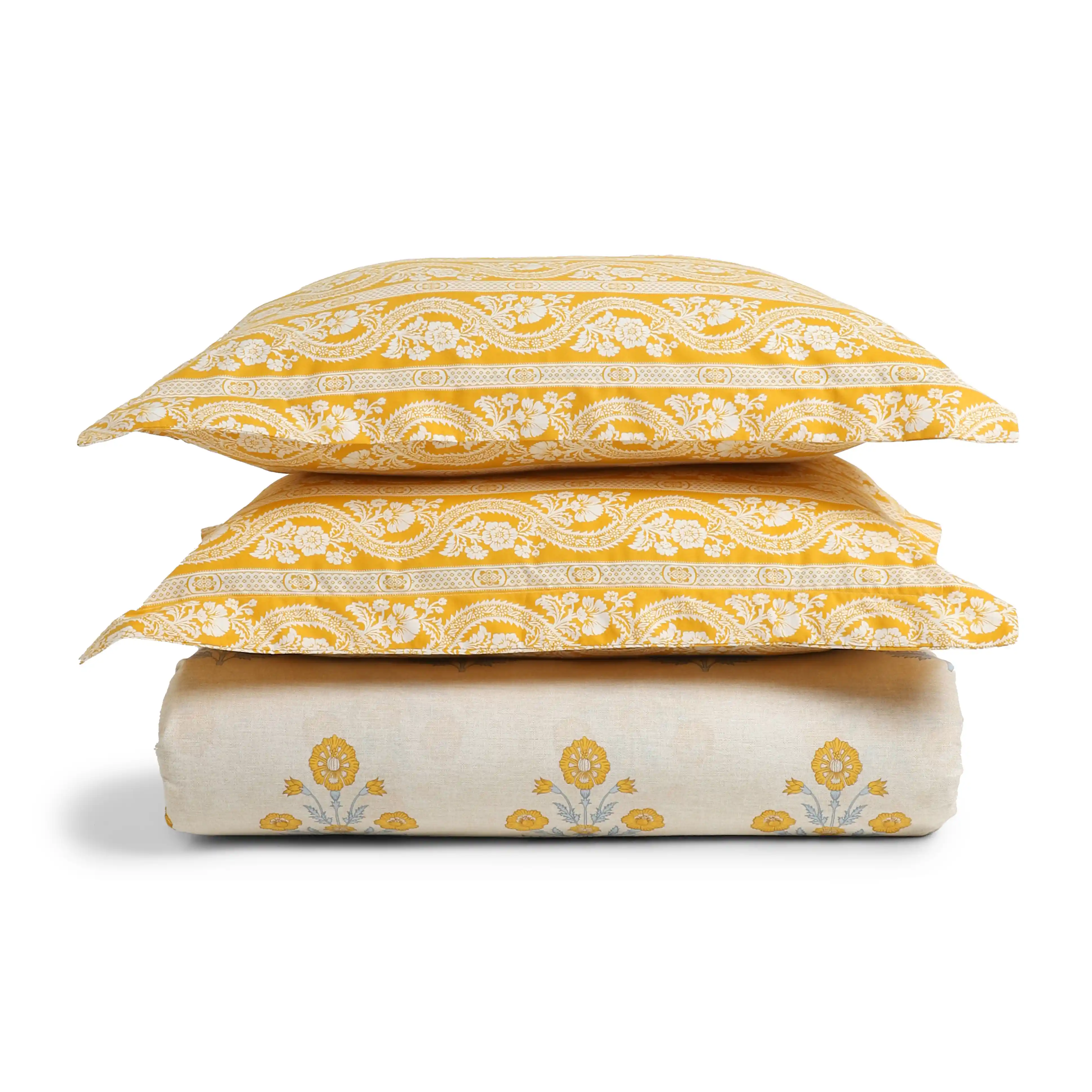 Chippa Lane | Contemporary Indian Print Design Cotton Bedsheet Set-Ochre - Image 14