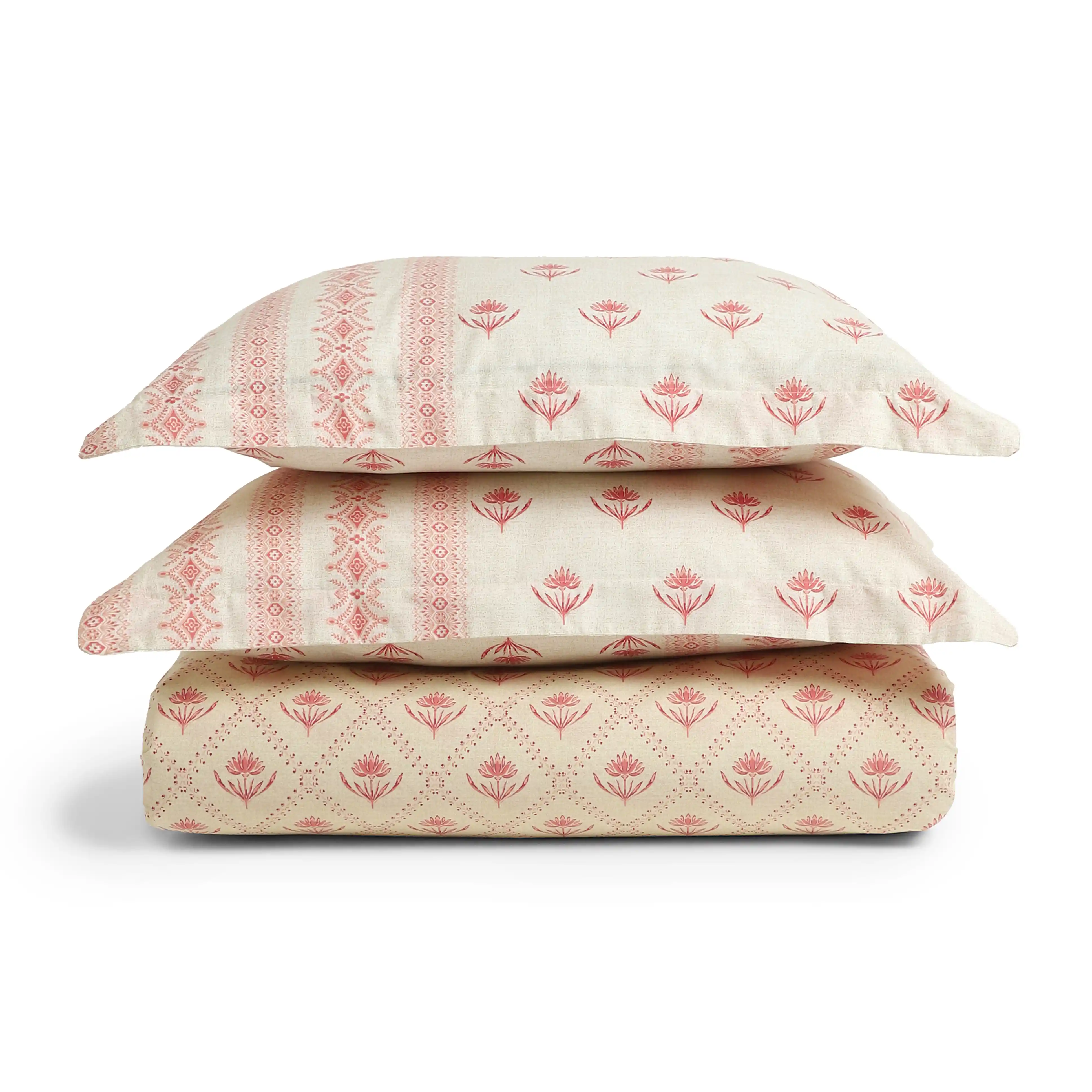 Chippa Lane | Contemporary Indian Print Design Cotton Bedsheet Set-Red - Image 14