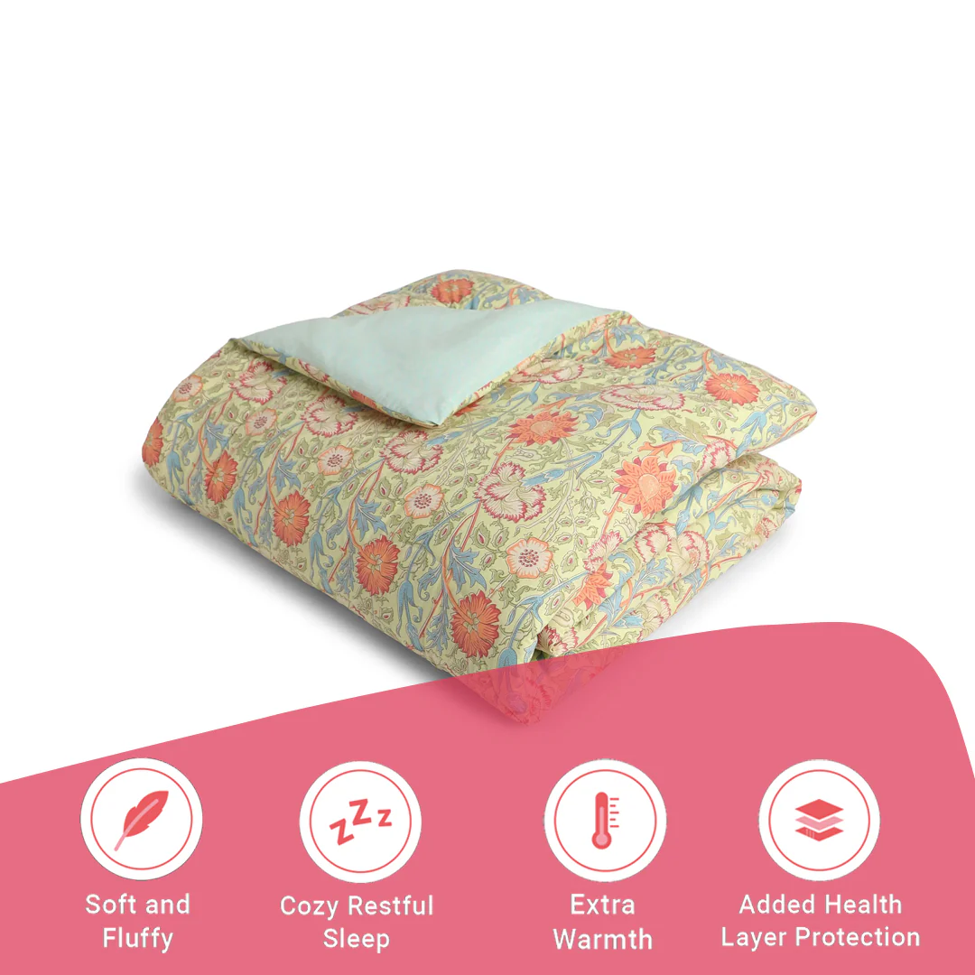 Chippa Lane | Contemporary Indian Print Design 120GSM Reversible Comforter-Green - Image 11