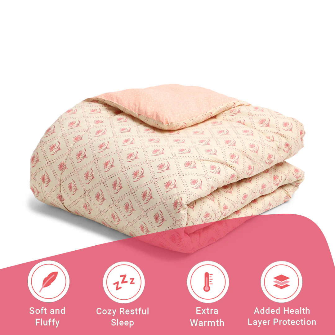 Chippa Lane | Contemporary Indian Print Design 120GSM Reversible Comforter-Red - Image 11