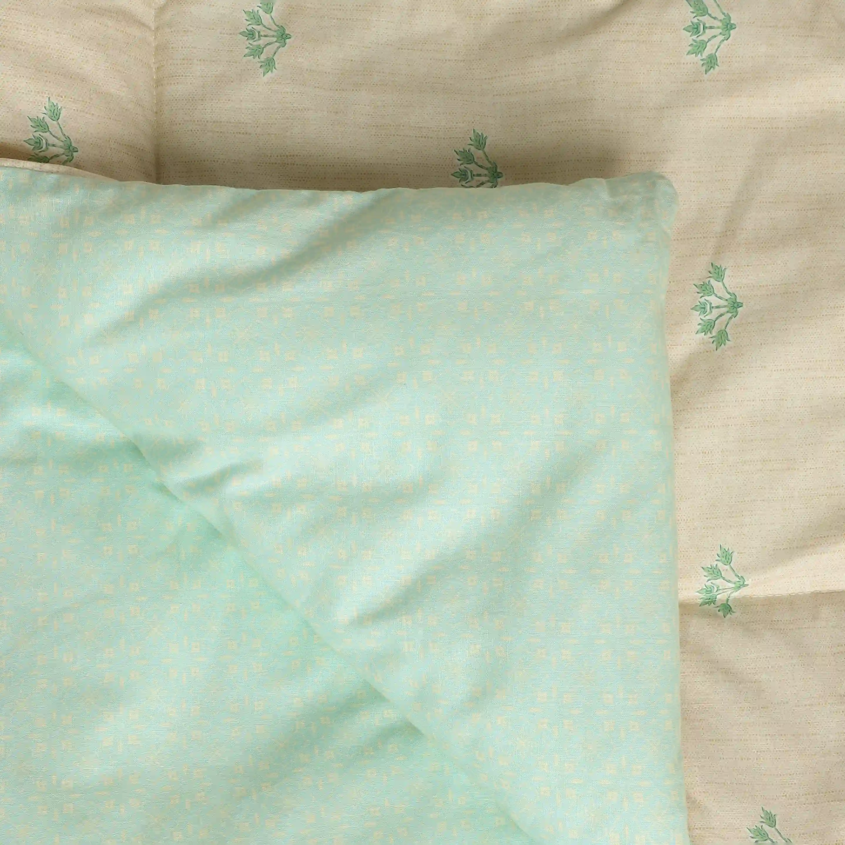 Chippa Lane | Contemporary Indian Print Design 120GSM Reversible Comforter-Sage - Image 5