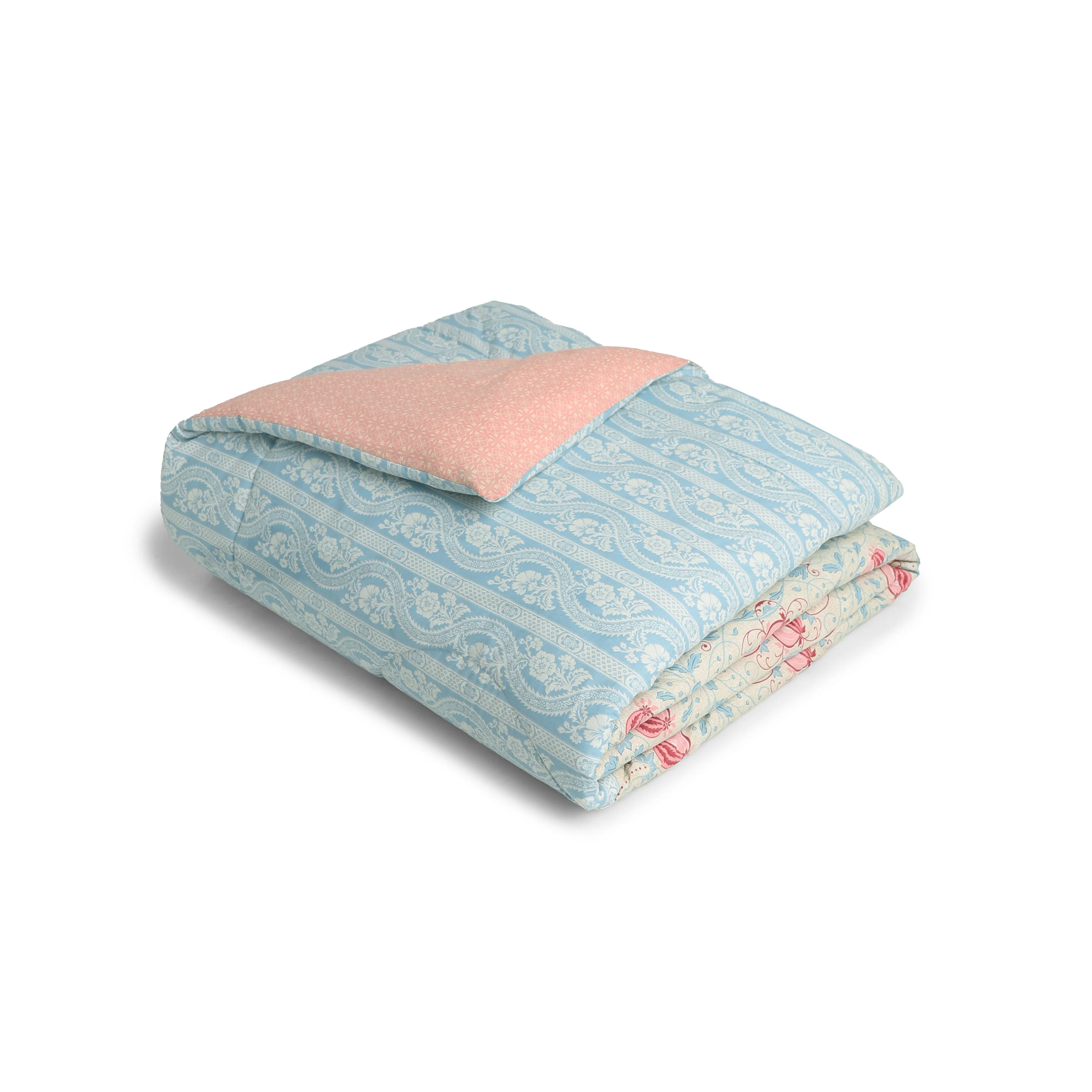 Chippa Lane | Contemporary Indian Print Design 240GSM Reversible Comforter for Extra Warmth-Light Blue - Image 4