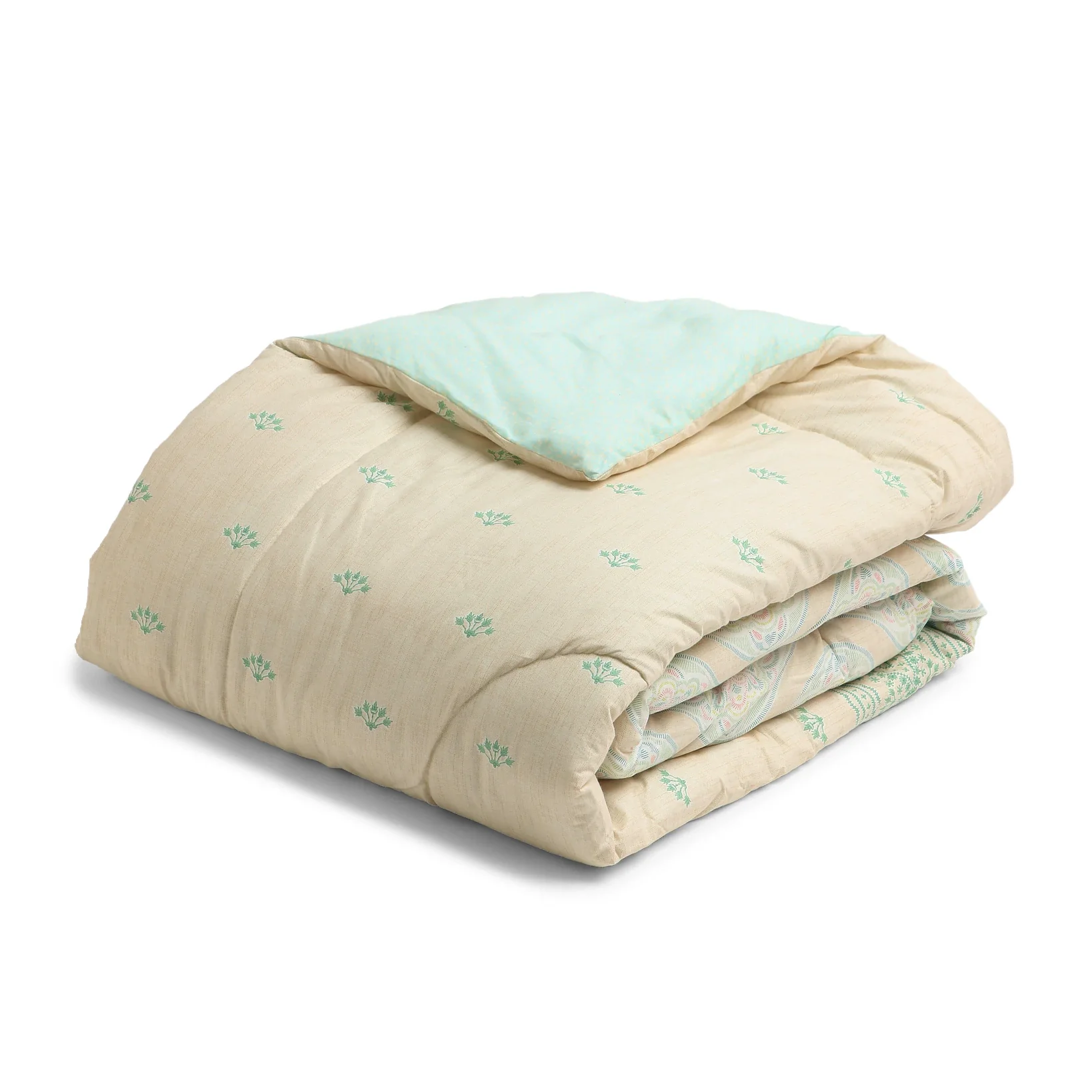 Chippa Lane | Contemporary Indian Print Design 240GSM Reversible Comforter for Extra Warmth-Sage - Image 4