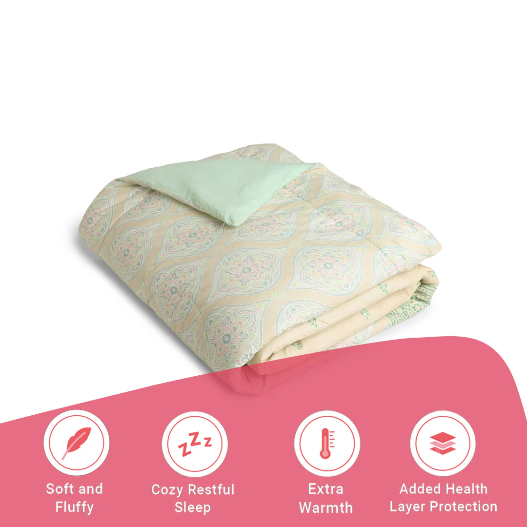 Chippa Lane | Contemporary Indian Print Design 240GSM Reversible Comforter for Extra Warmth-Sage - Image 6
