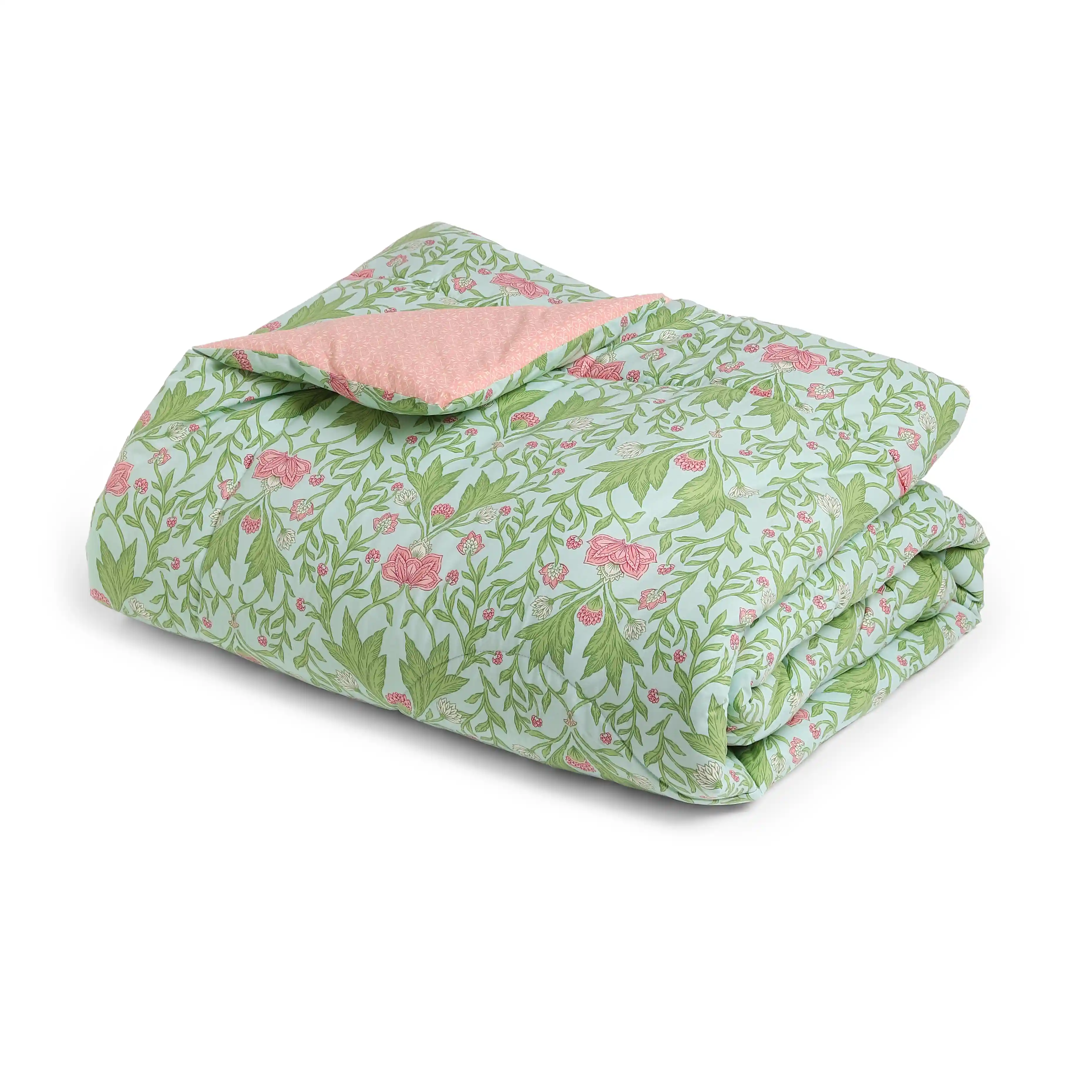 Chippa Lane | Contemporary Indian Print Design 240GSM Reversible Comforter for Extra Warmth-Sage Mint - Image 4