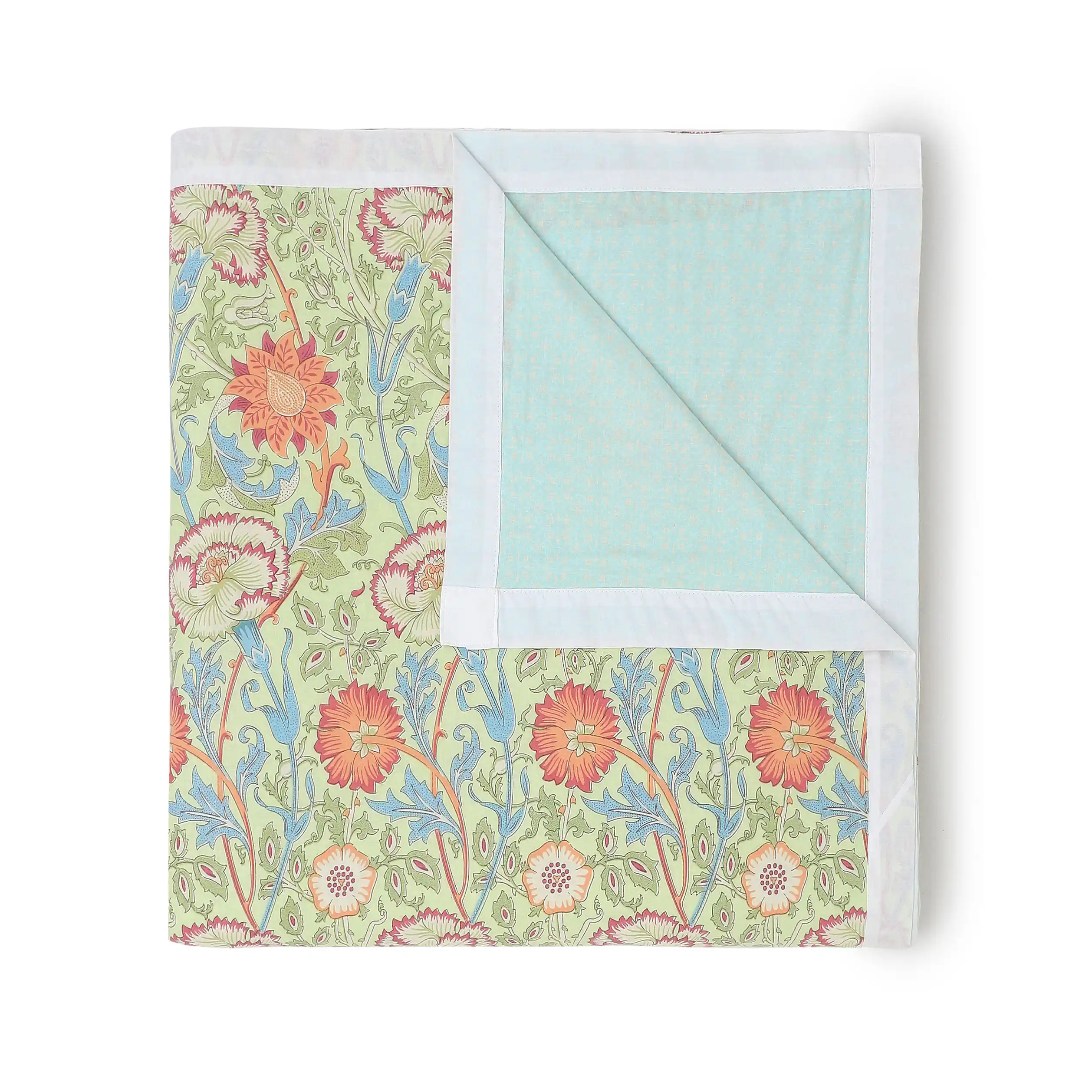 Chippa Lane | Contemporary Indian Print Design Reversible Dohar with Super Soft Flannel Layering-Green - Image 4