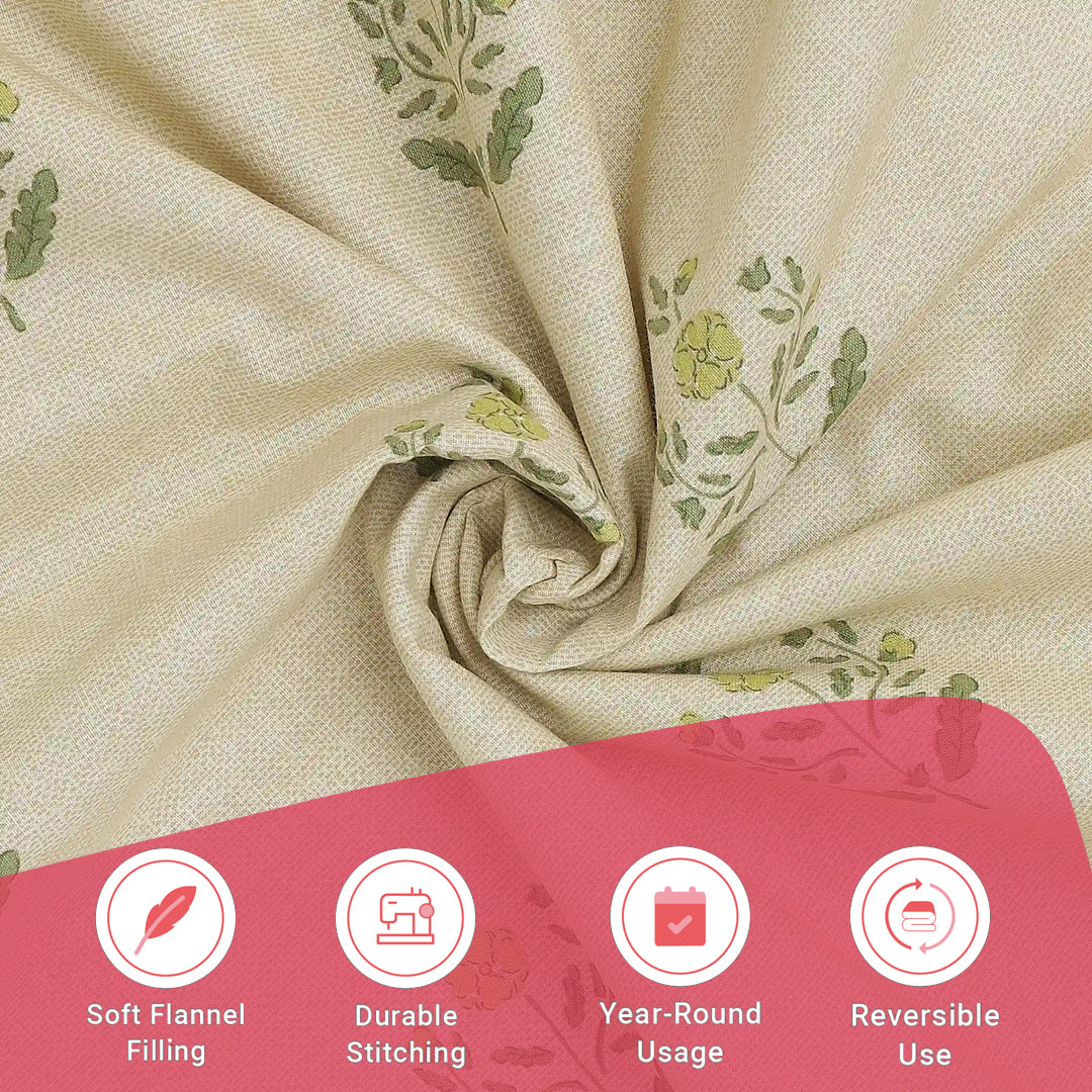 Chippa Lane | Contemporary Indian Print Design Reversible Dohar with Super Soft Flannel Layering-Indian Moss - Image 12