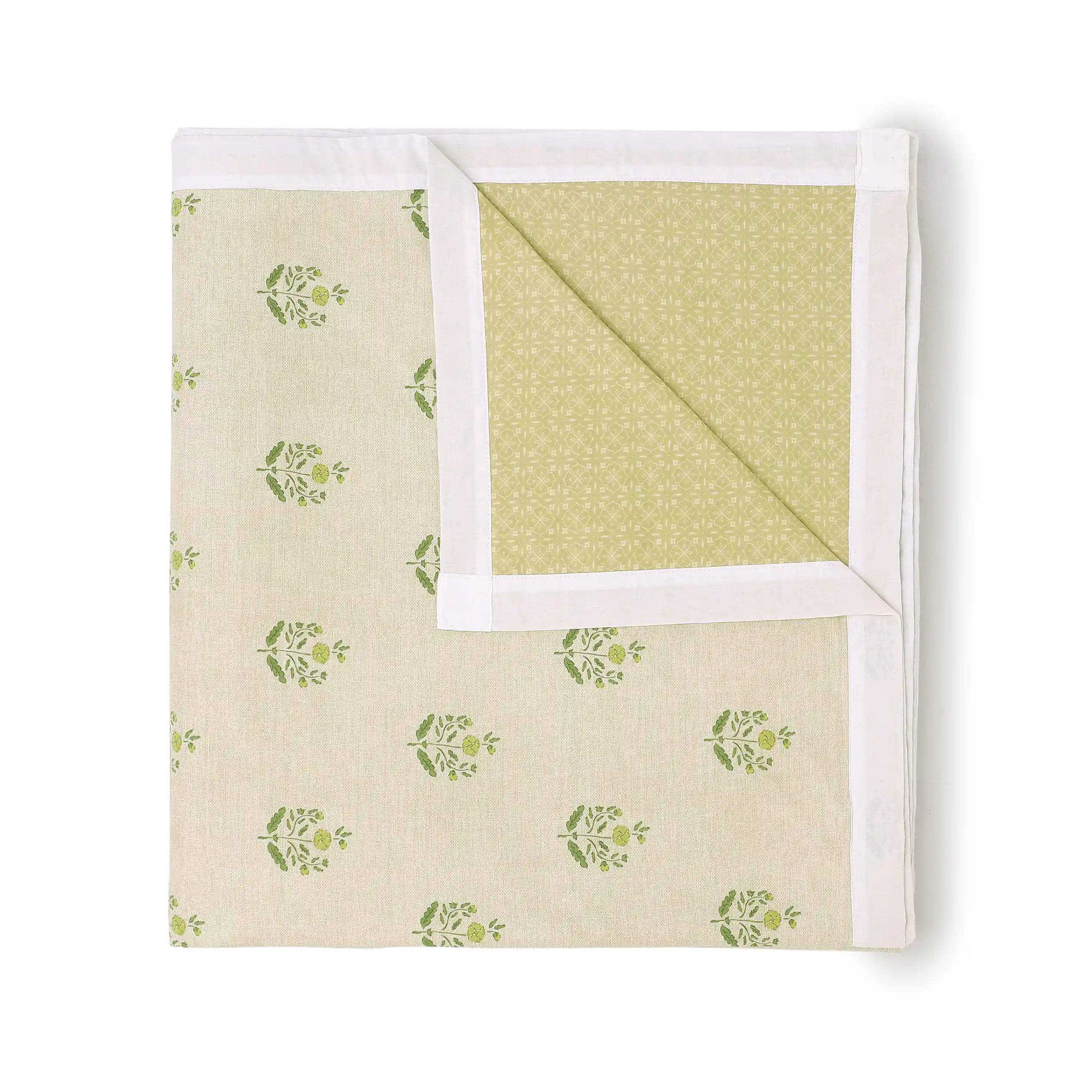 Chippa Lane | Contemporary Indian Print Design Reversible Dohar with Super Soft Flannel Layering-Indian Moss - Image 4
