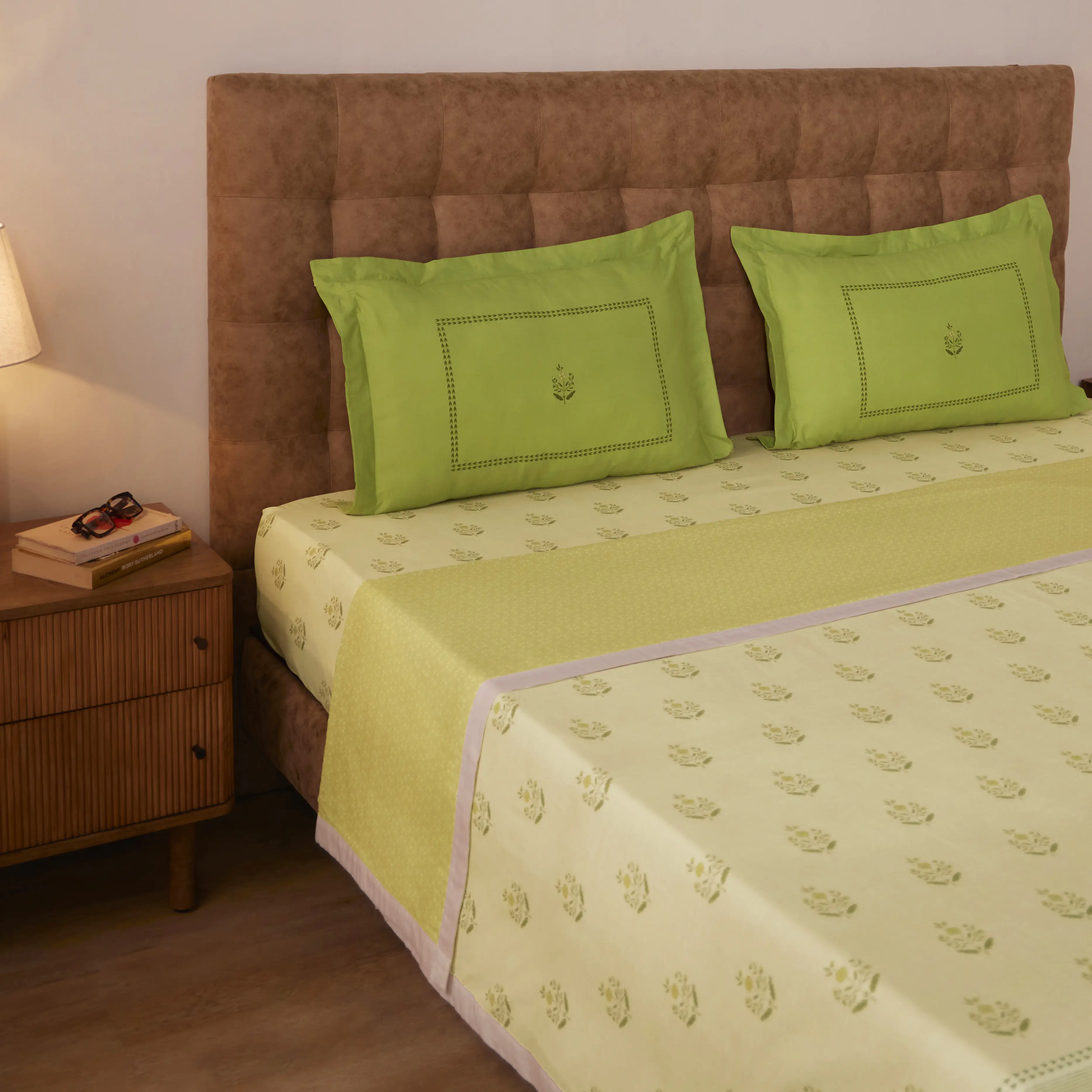 Chippa Lane | Contemporary Indian Print Design Reversible Dohar with Super Soft Flannel Layering-Indian Moss - Image 6
