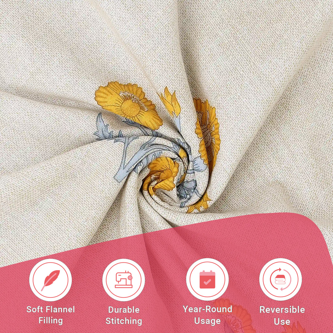 Chippa Lane | Contemporary Indian Print Design Reversible Dohar with Super Soft Flannel Layering-Ochre - Image 12
