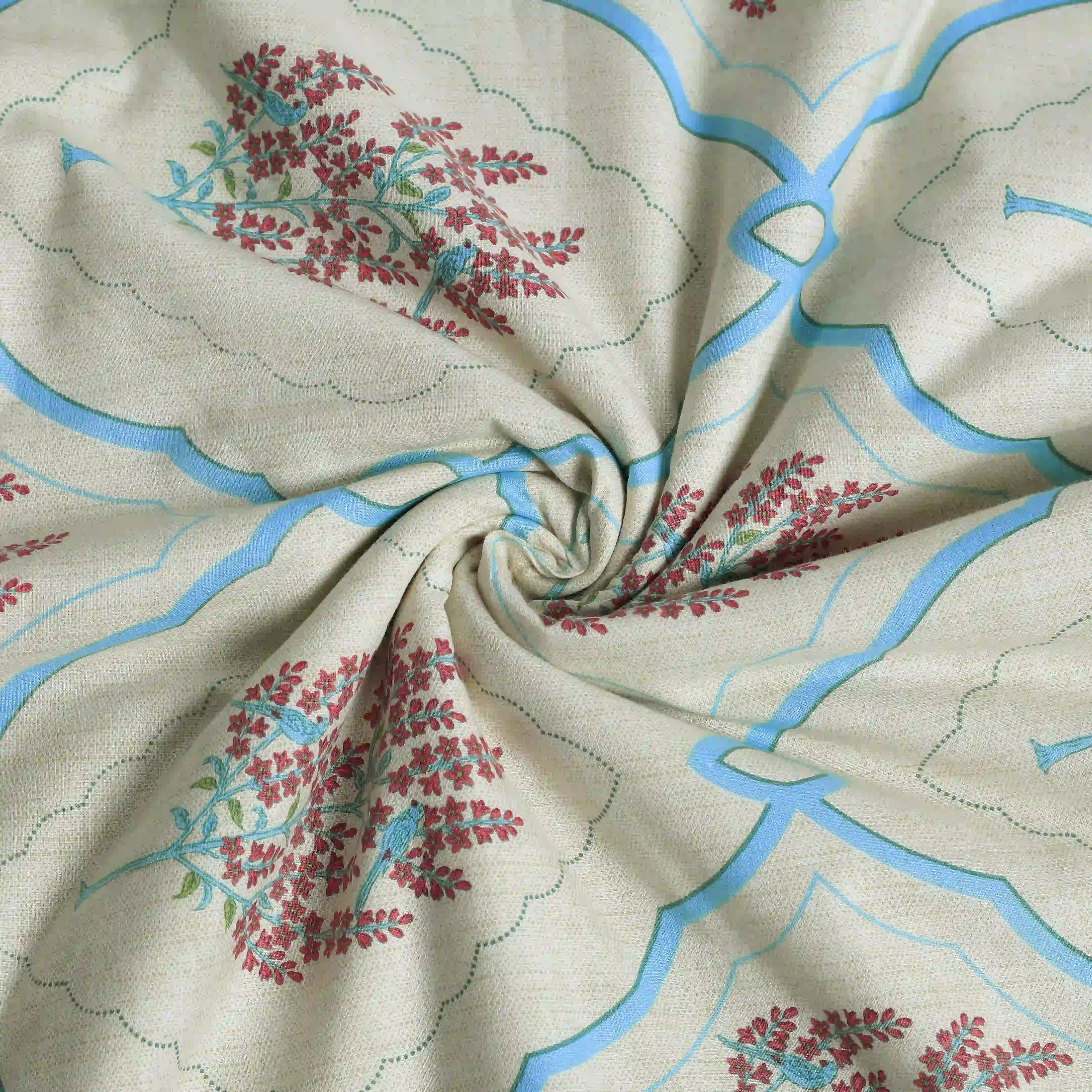 Chippa Lane | Contemporary Indian Print Design Reversible Dohar with Super Soft Flannel Layering-Sage Bloom - Image 10