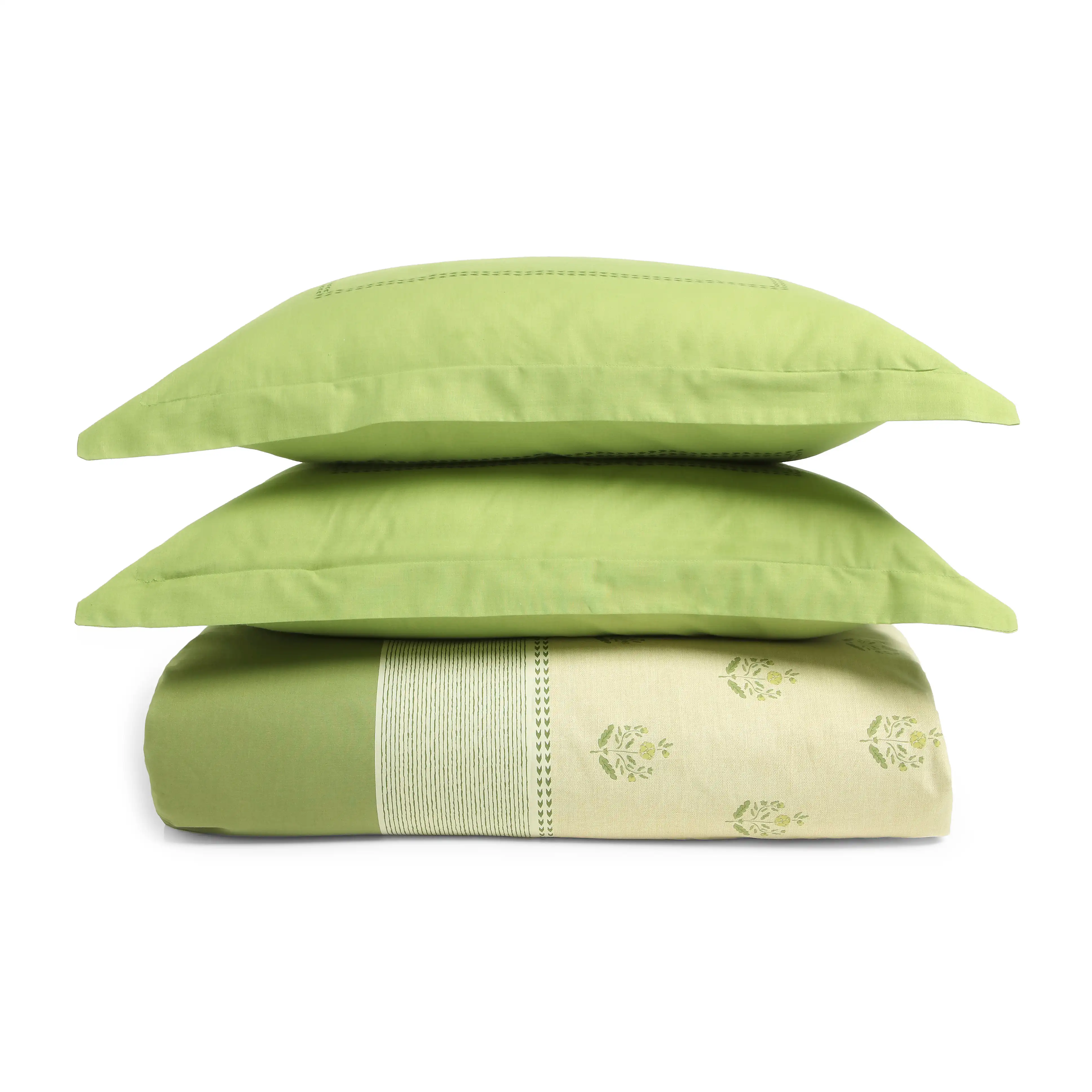 Chippa Lane | Contemporary Indian Print Design Cotton Fitted Sheet Set-Indian Moss - Image 5