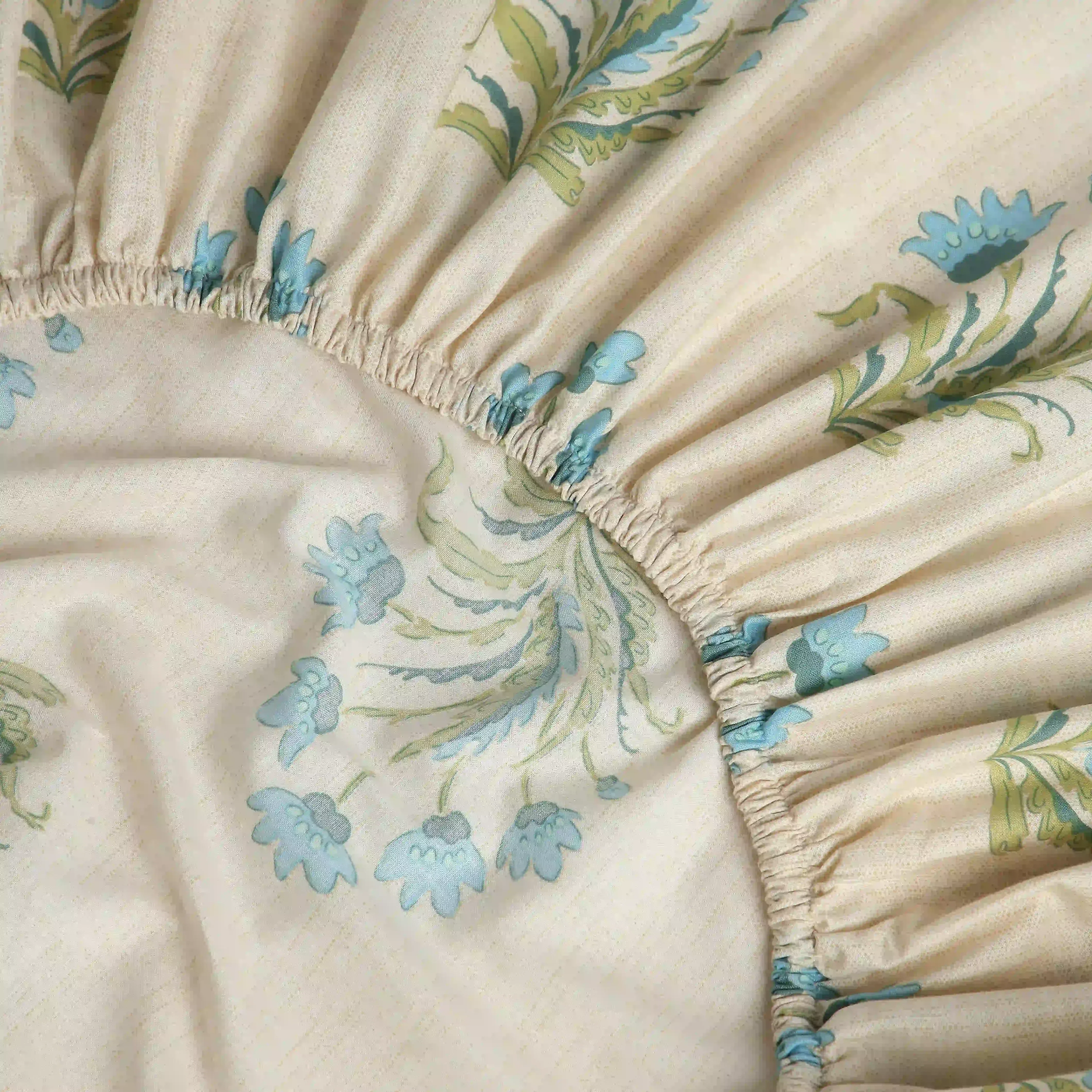 Chippa Lane | Contemporary Indian Print Design Cotton Fitted Sheet Set-Indian Sage - Image 7