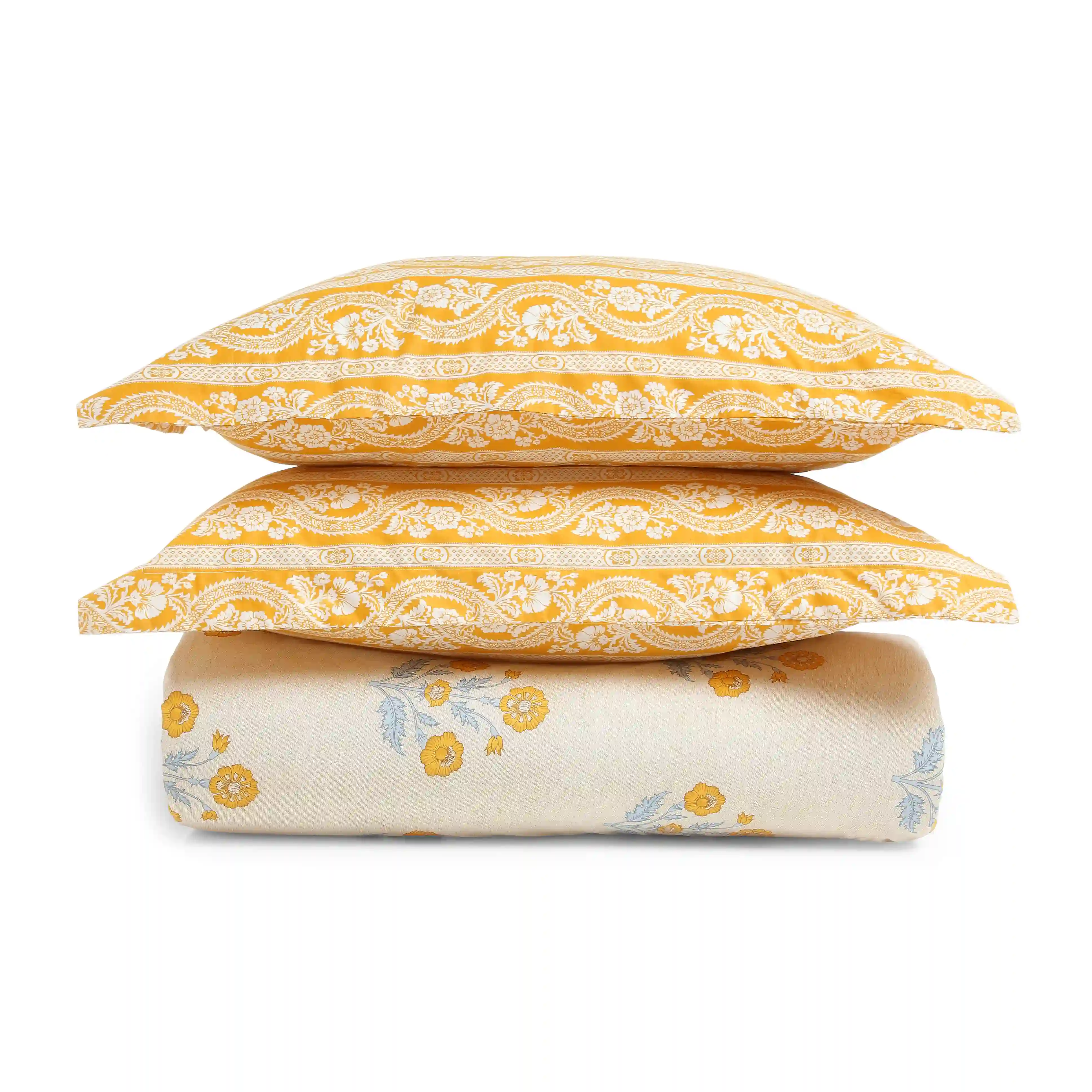 Chippa Lane | Contemporary Indian Print Design Cotton Fitted Sheet Set-Ochre - Image 5
