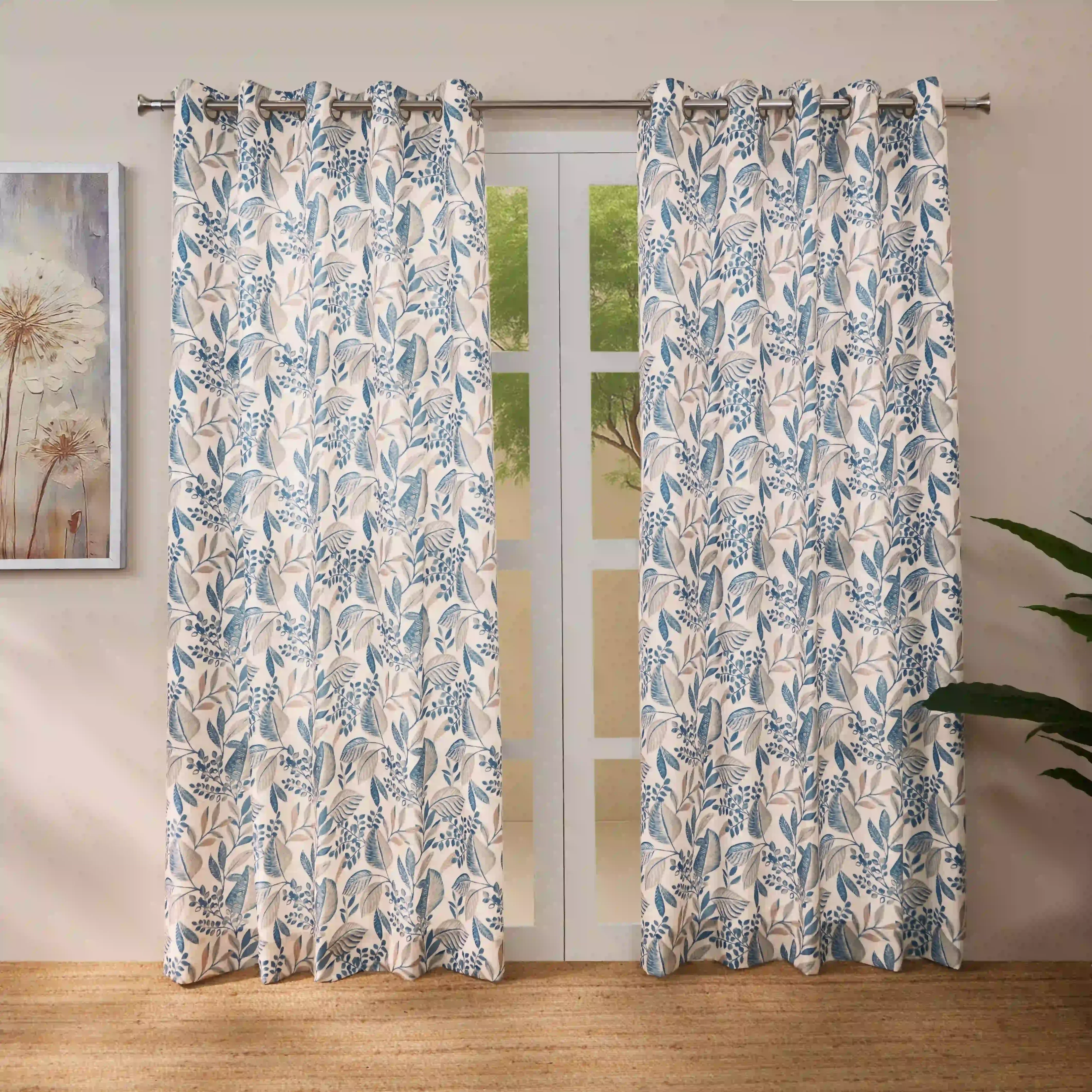 Chippa Lane Set Of 2 Printed Readymade Curtains | Sketchy Botanicals - Image 5