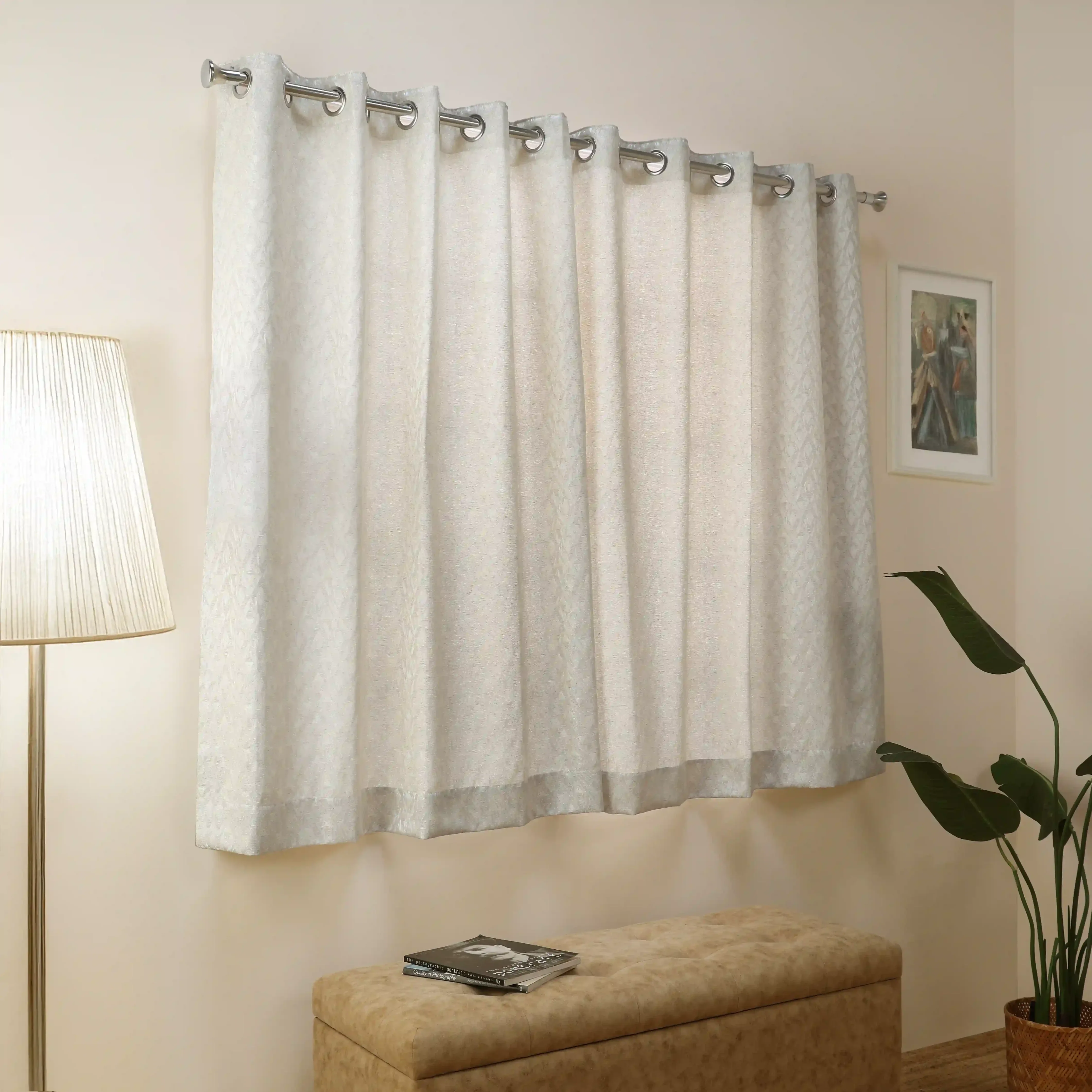 De Jacquard - Classic Set Of 2 Jacquard Readymade Curtains | Diamond Drift