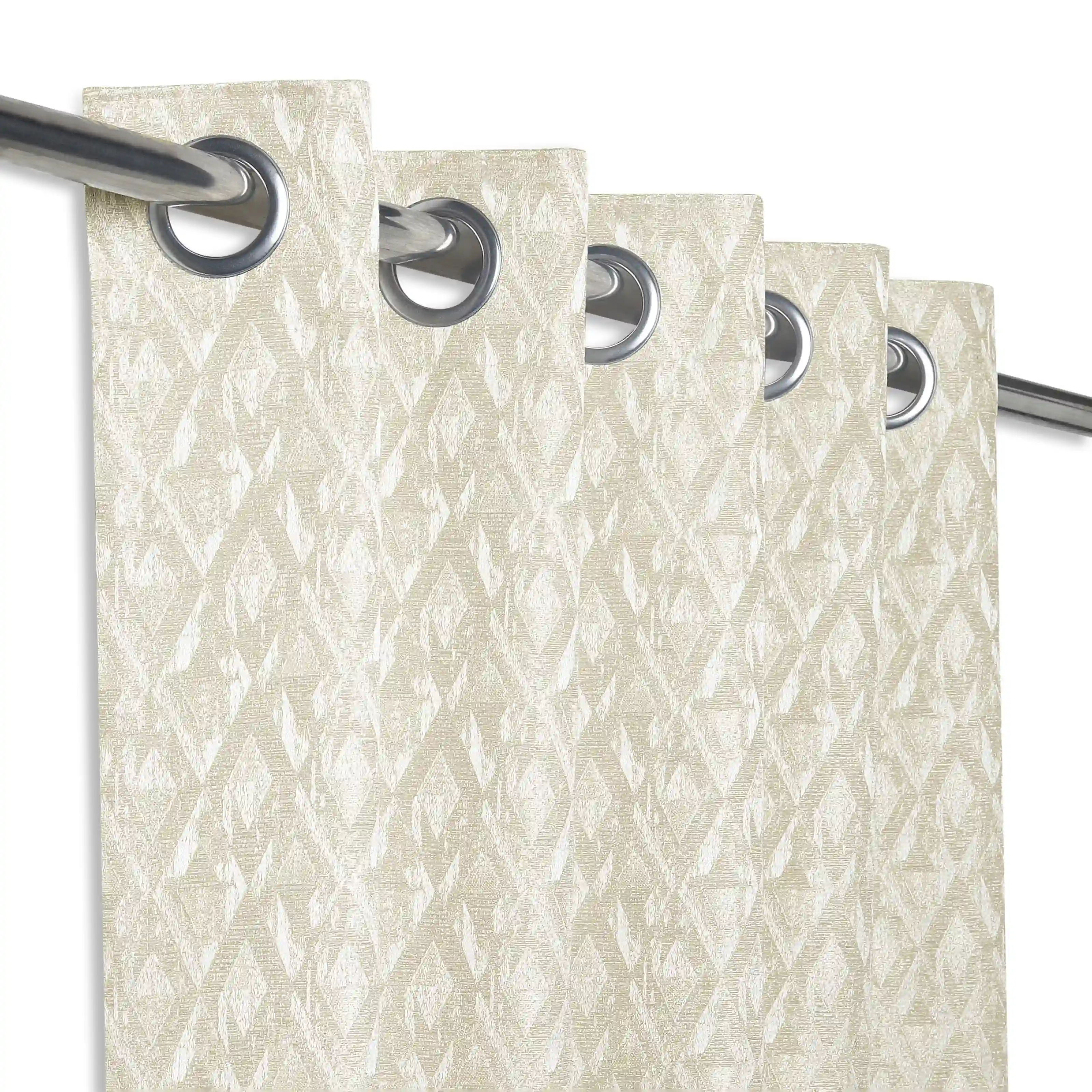 De Jacquard - Classic Set Of 2 Jacquard Readymade Curtains | Diamond Drift - Image 6