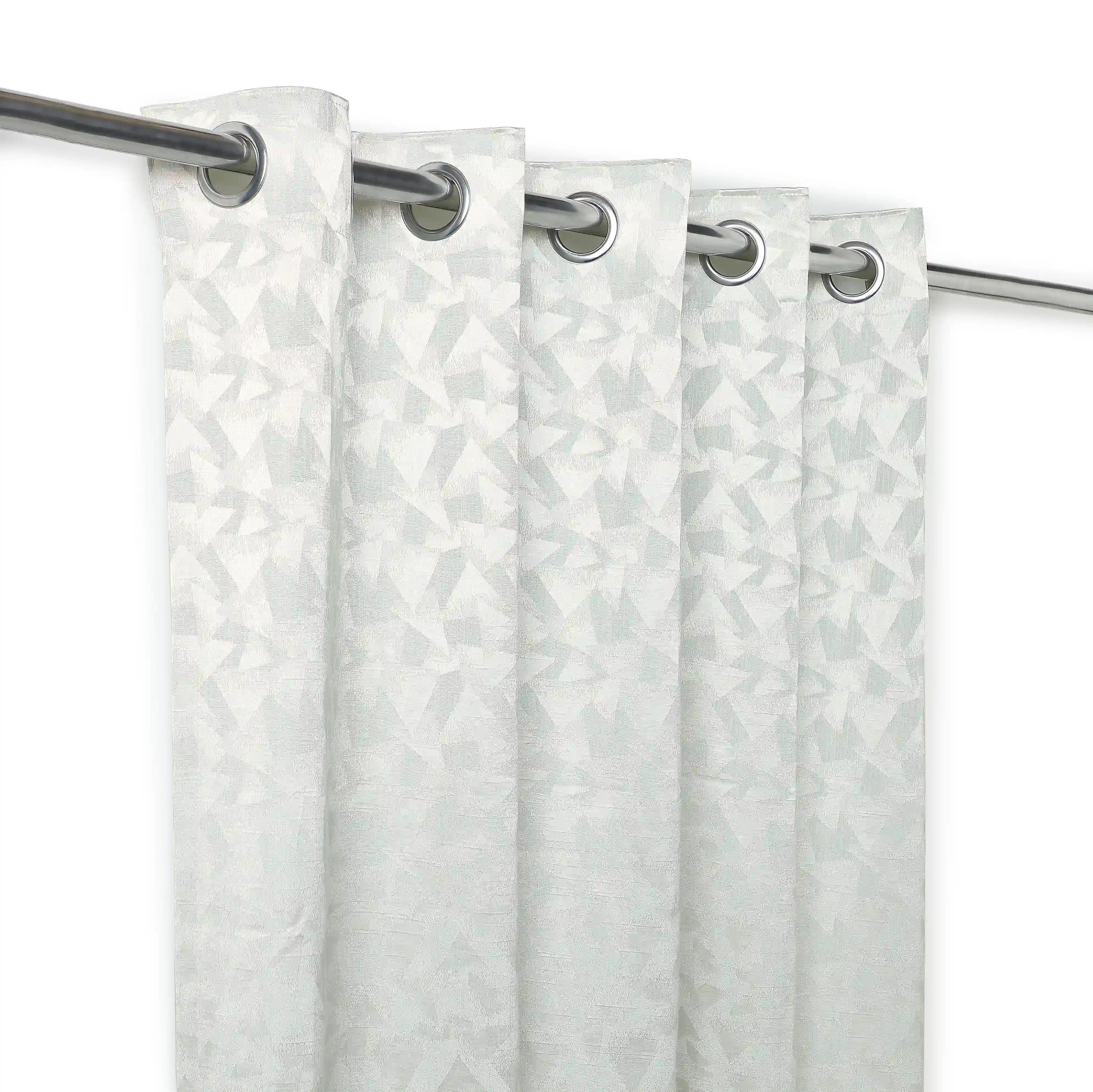 De Jacquard - Classic Set Of 2 Jacquard Readymade Curtains | Geometric Haze - Image 6