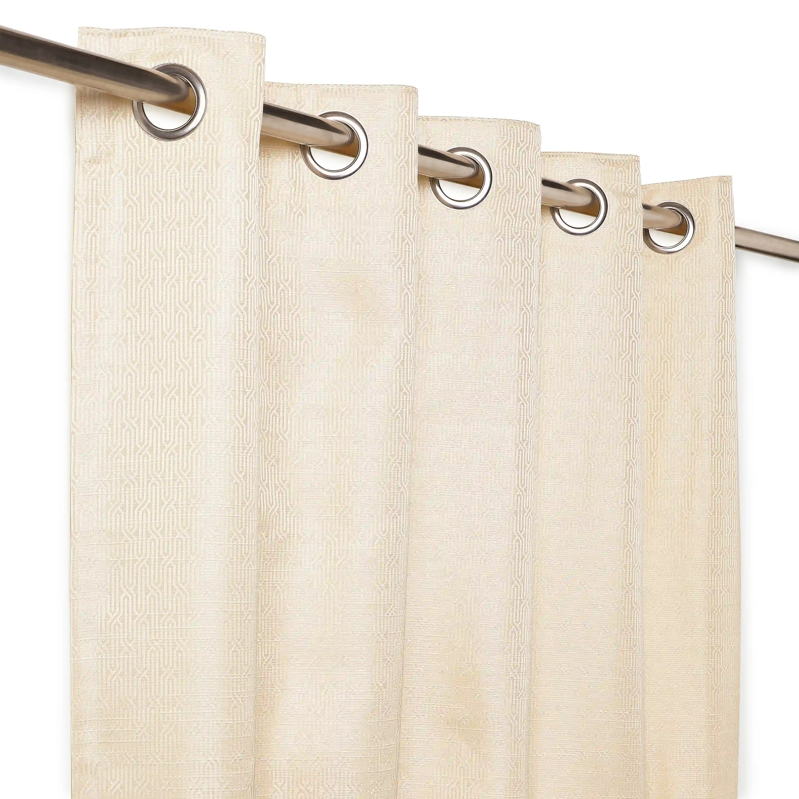 De Jacquard - Classic Set Of 2 Jacquard Readymade Curtains | Layered Lines - Image 22