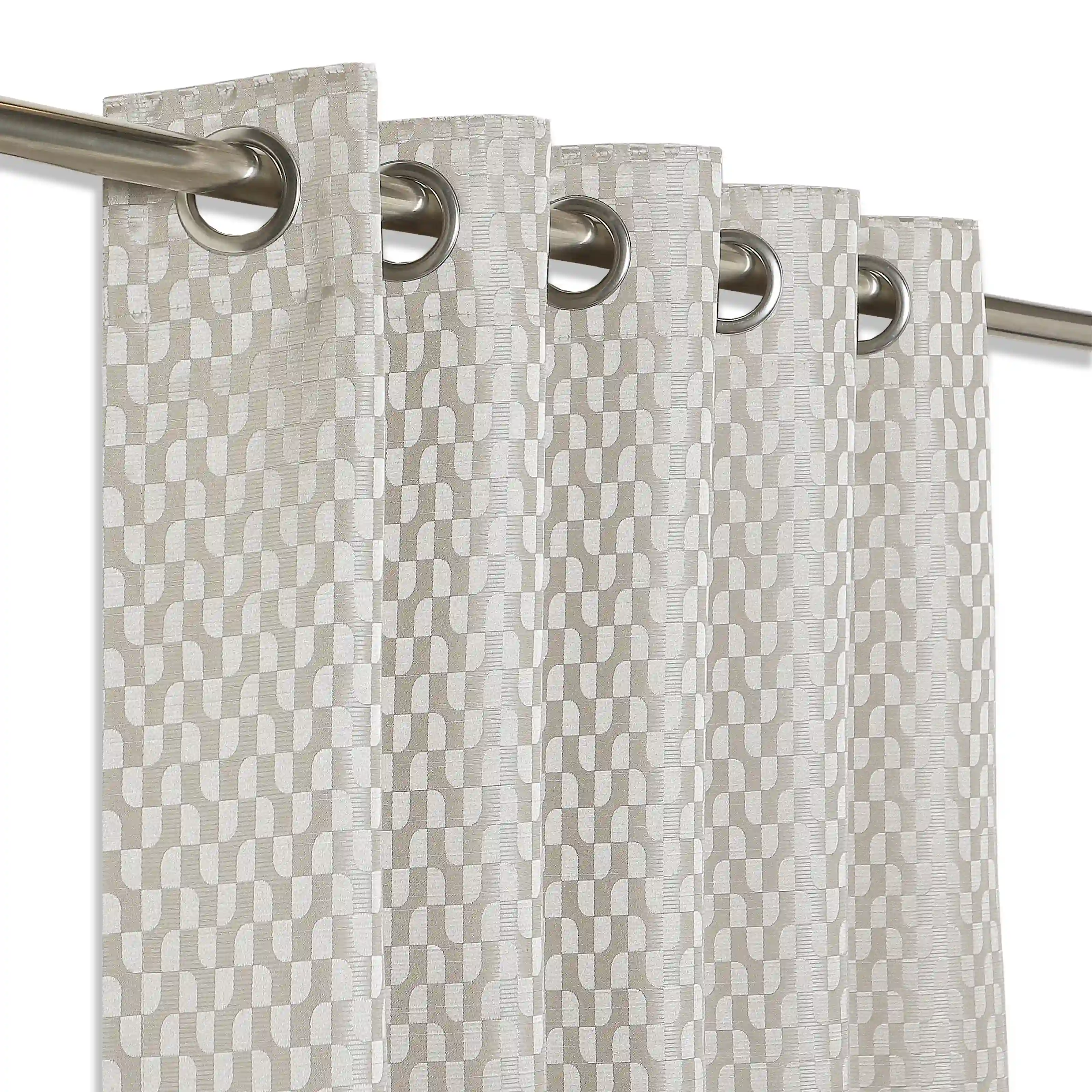 De Jacquard - Classic Set Of 2 Jacquard Readymade Curtains | Rolling Rhythm - Image 6