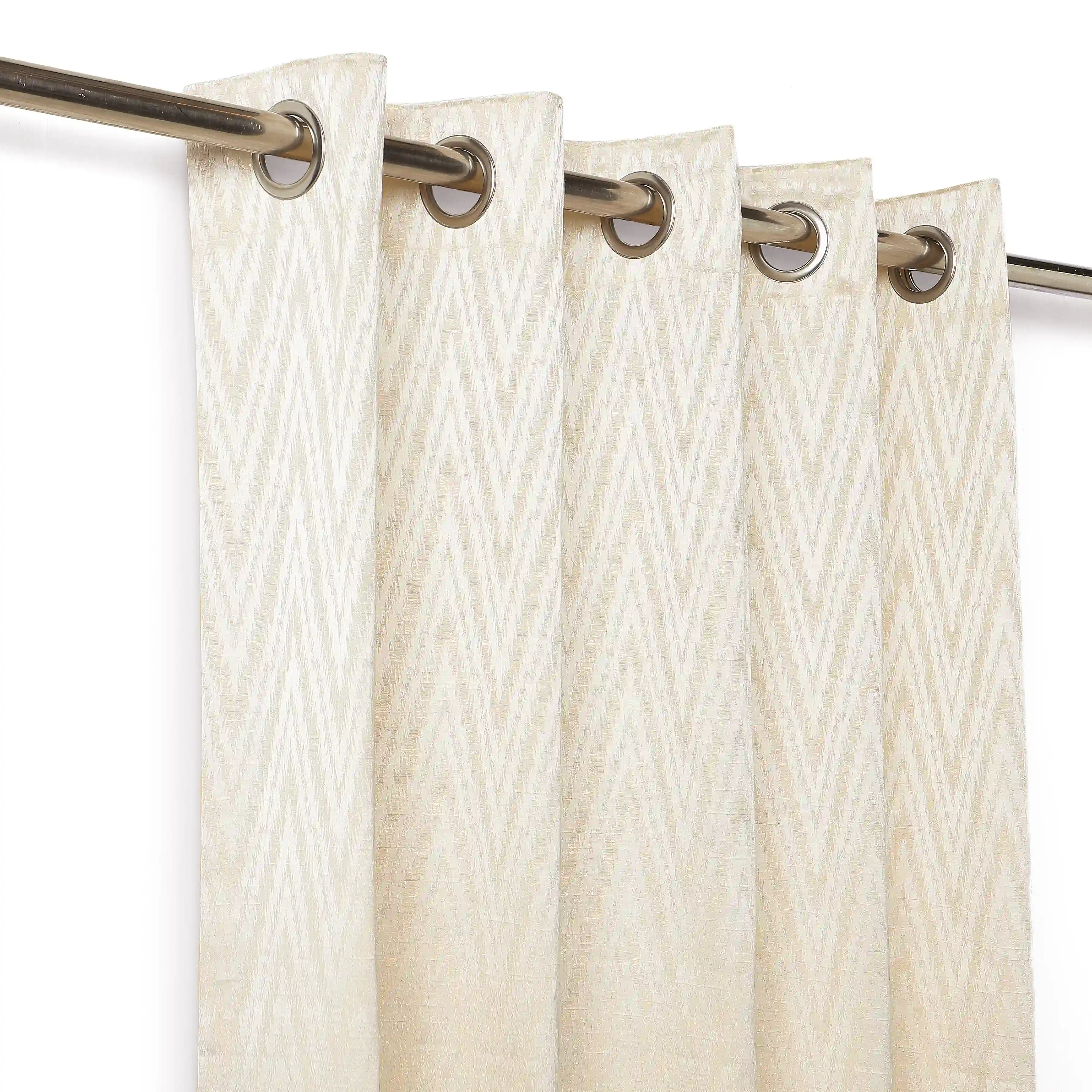 De Jacquard - Classic Set Of 2 Jacquard Readymade Curtains | Tidal Chevron - Image 10